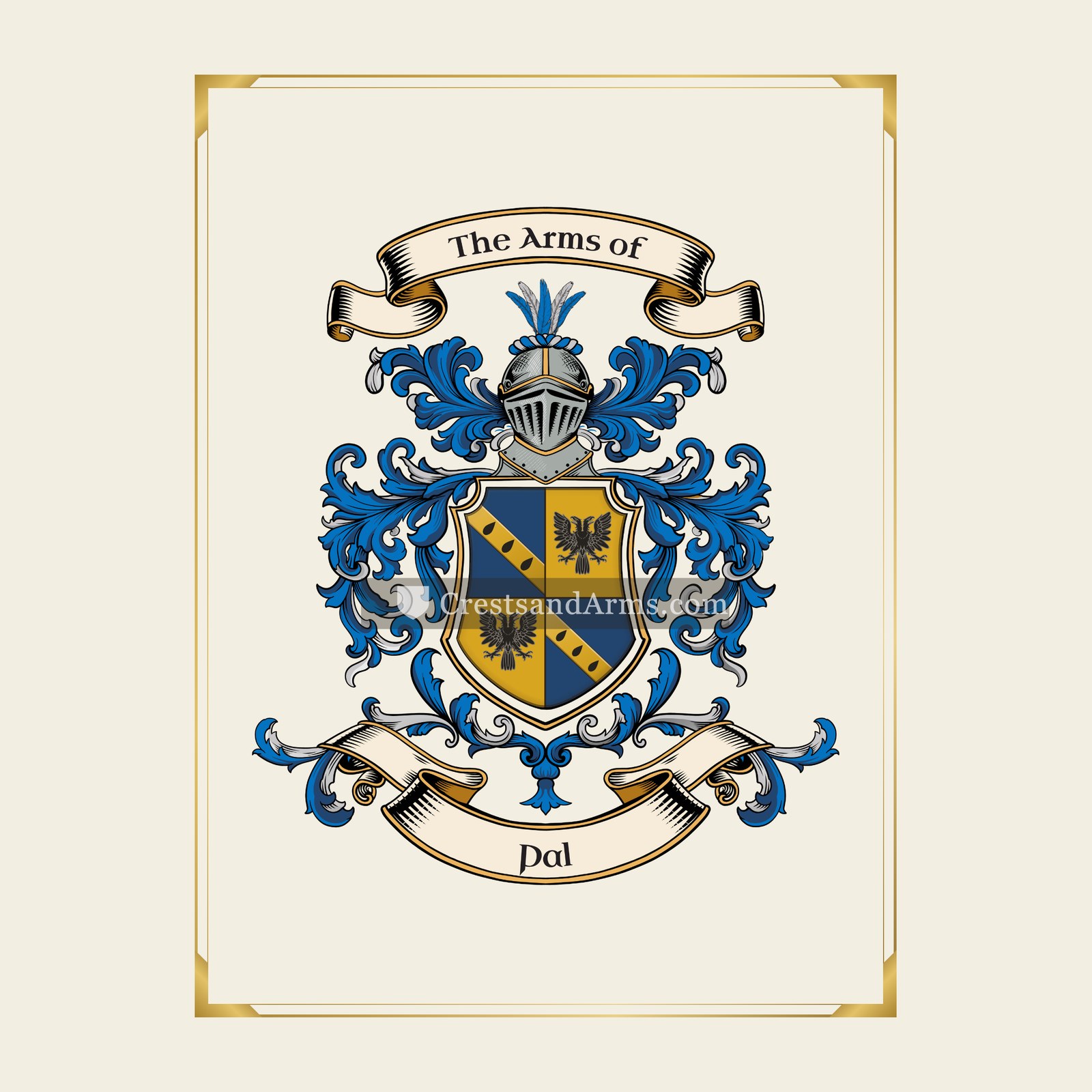 With gold border