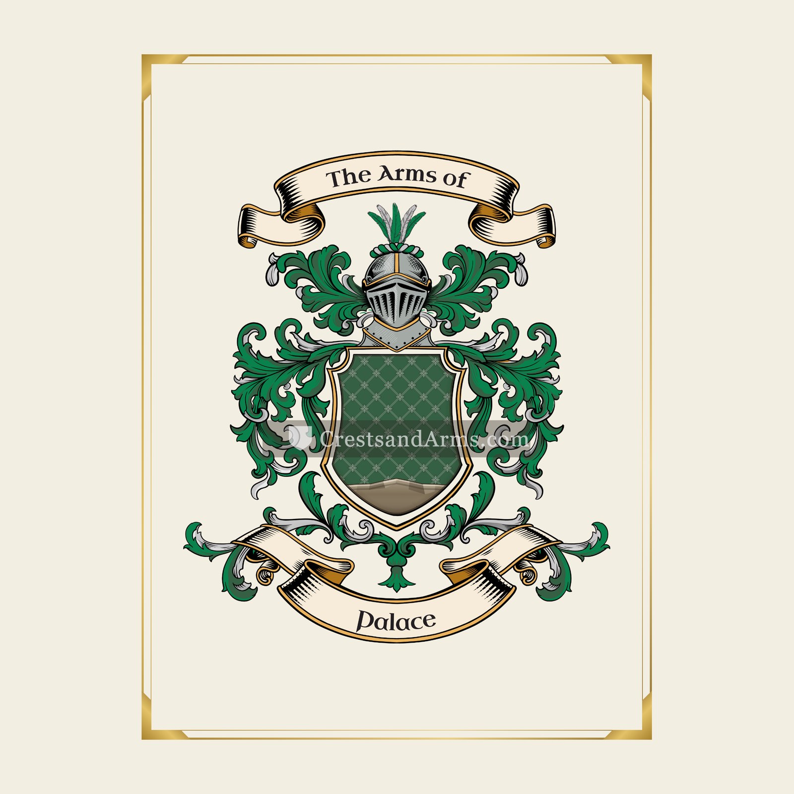 With gold border