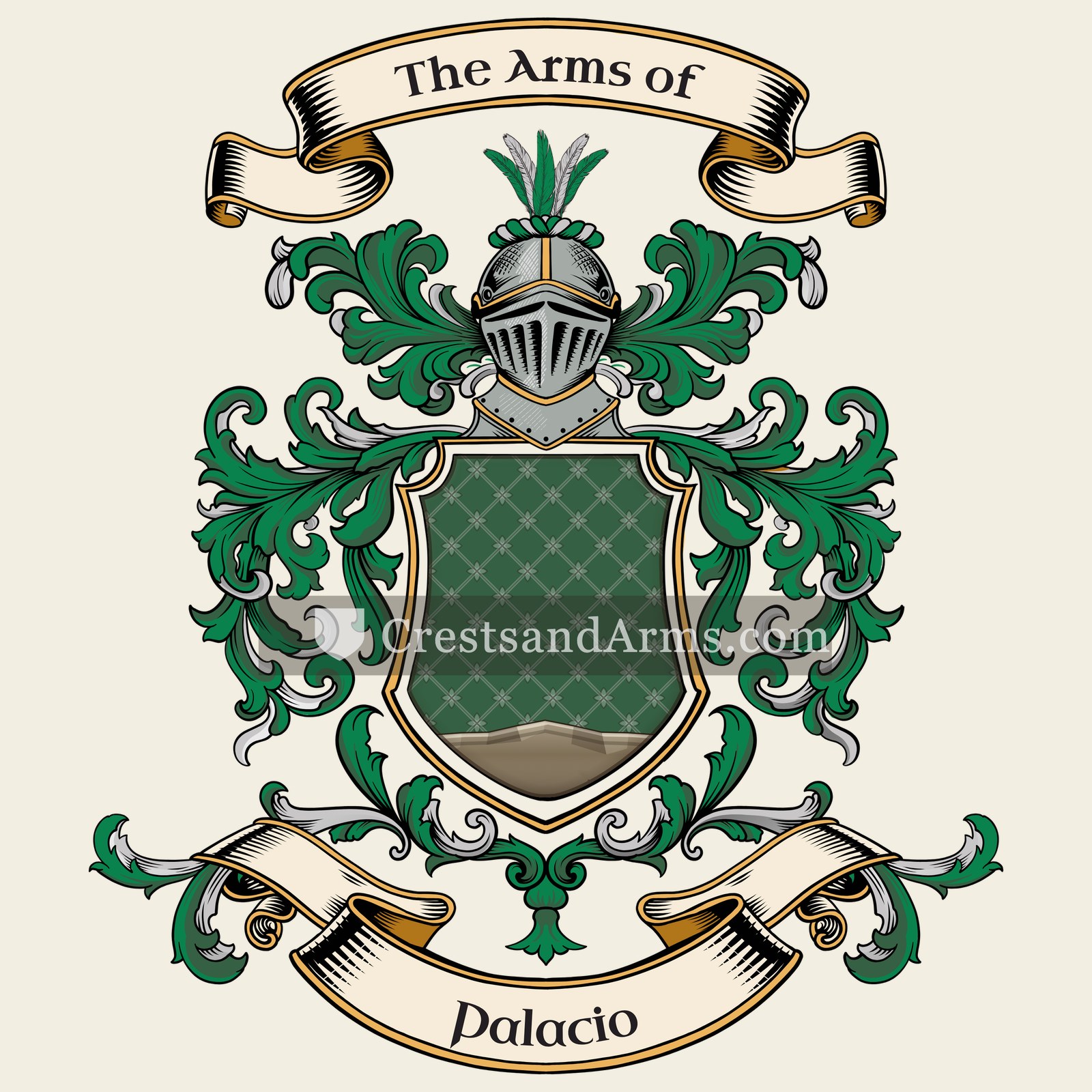 The Palacio coat of arms, drawn from the recorded blazon