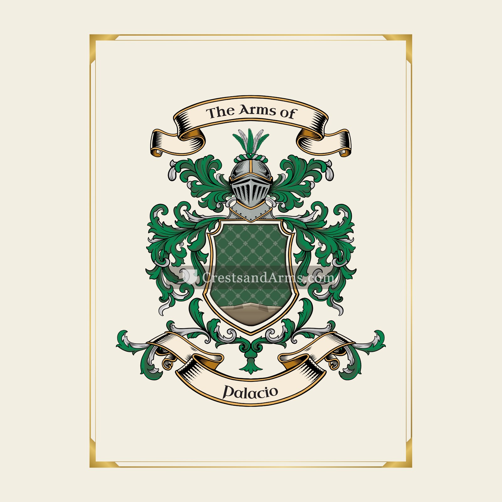 With gold border
