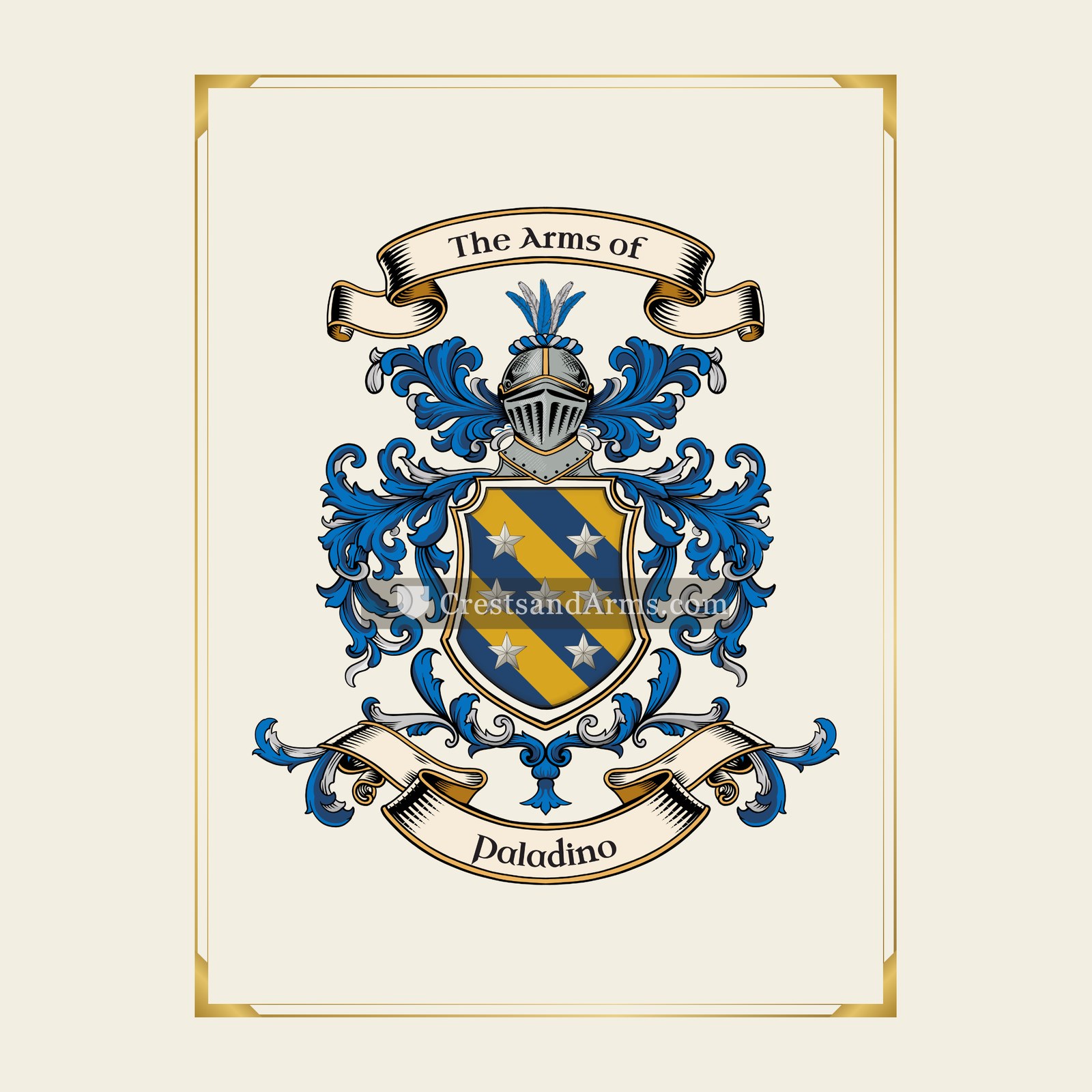 With gold border