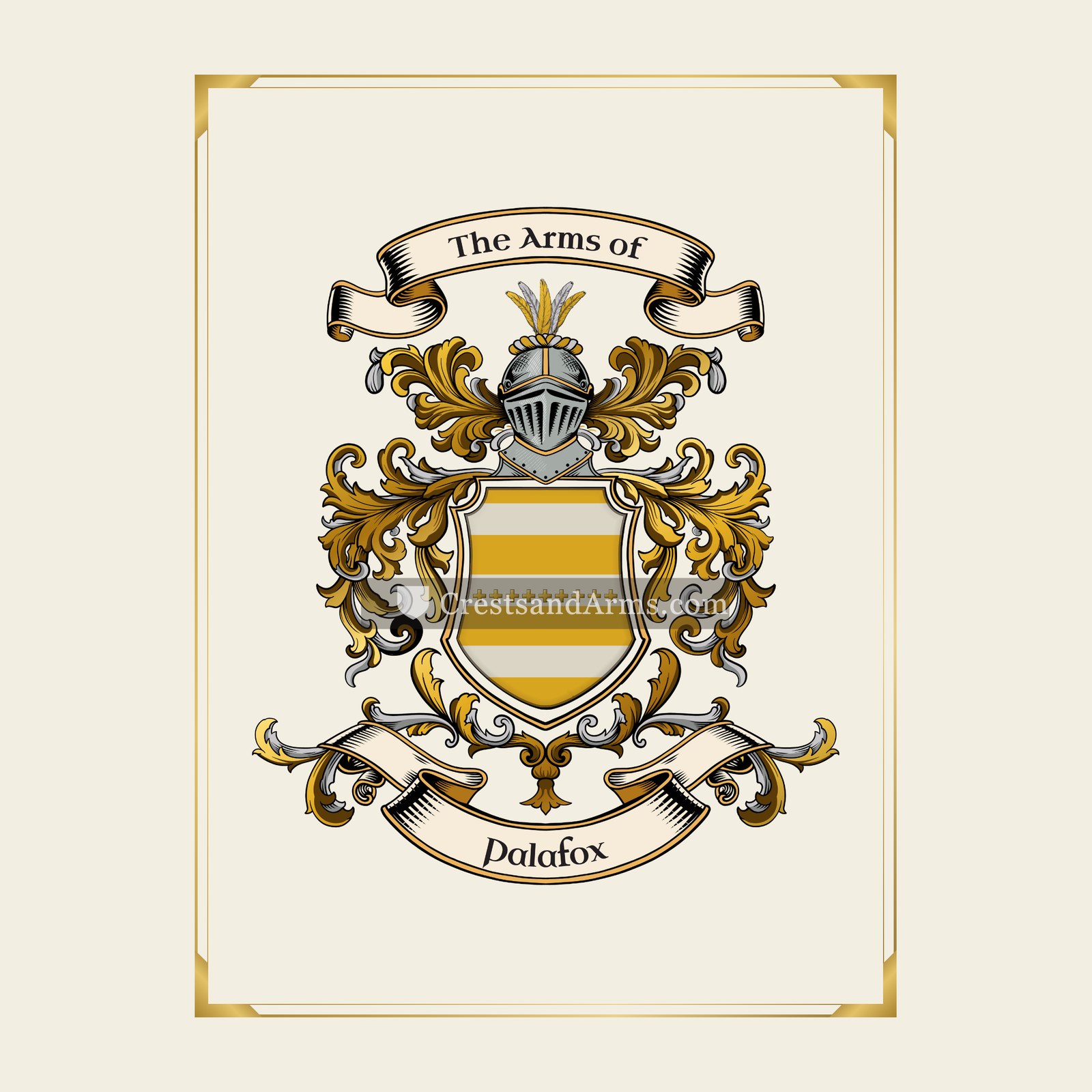 With gold border