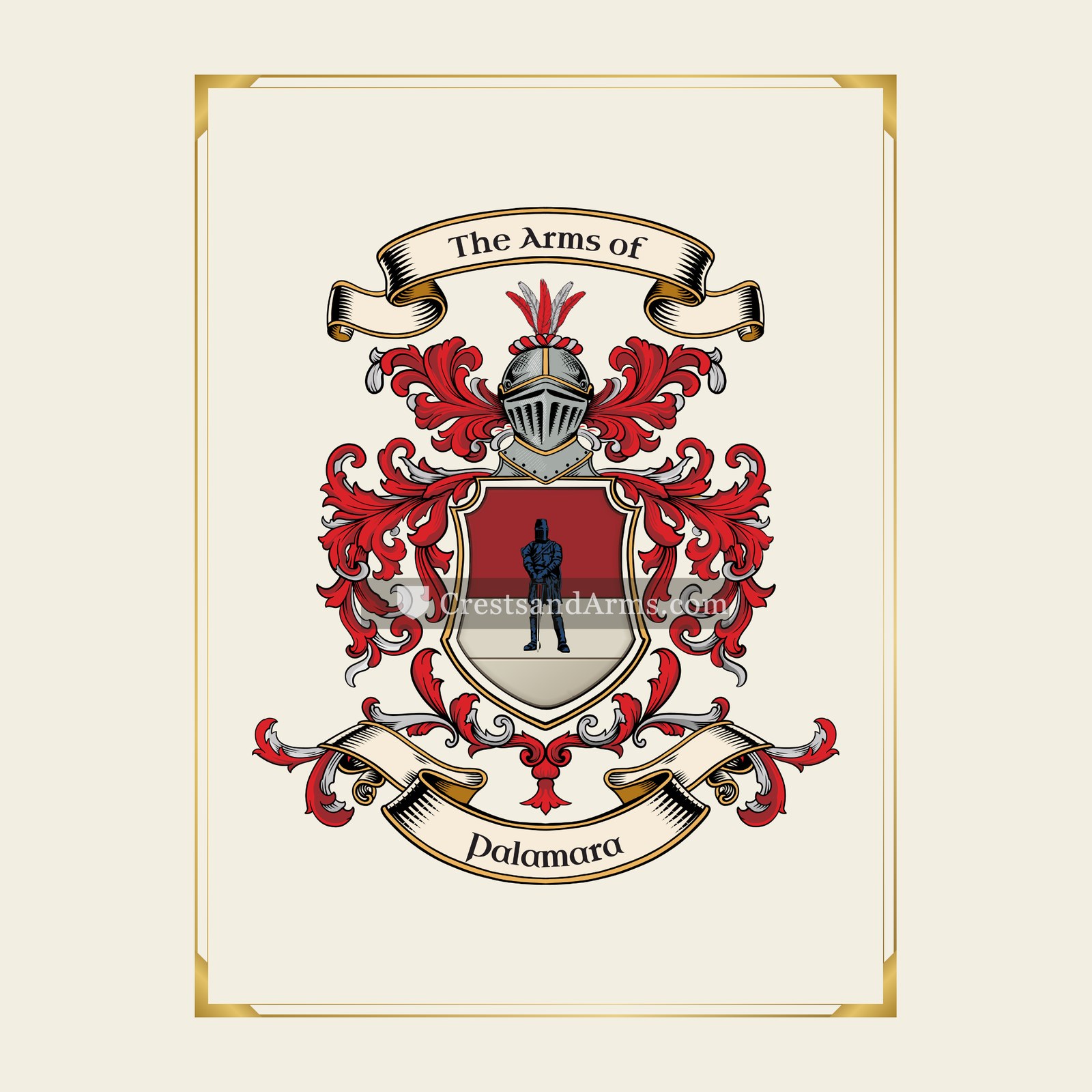 With gold border
