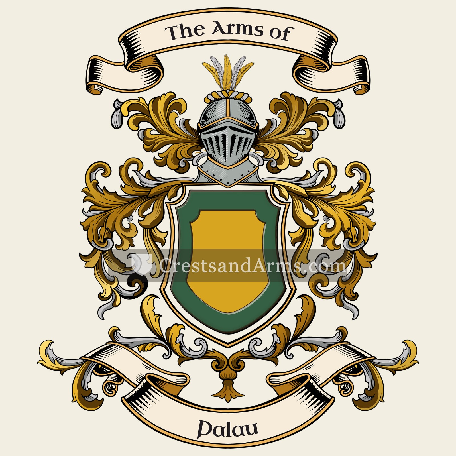 The Palau coat of arms, drawn from the recorded blazon