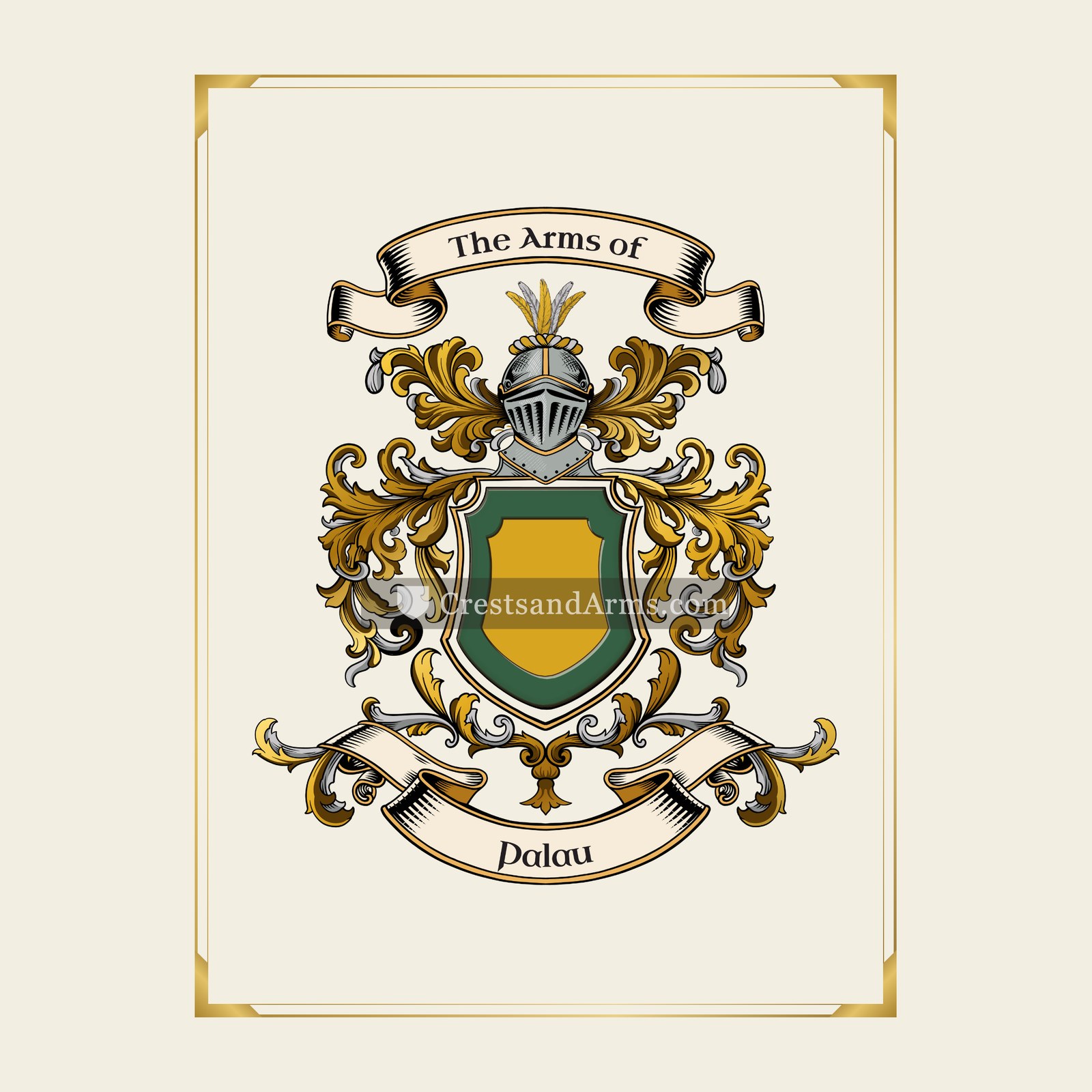 With gold border