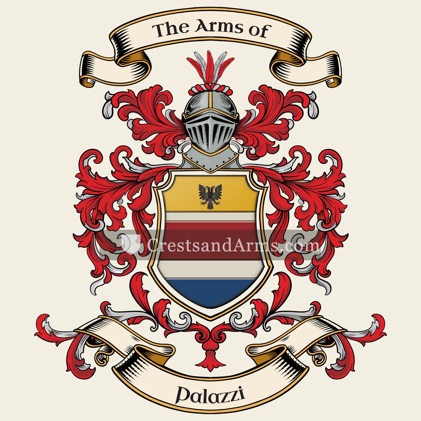 The Palazzi coat of arms, drawn from the recorded blazon