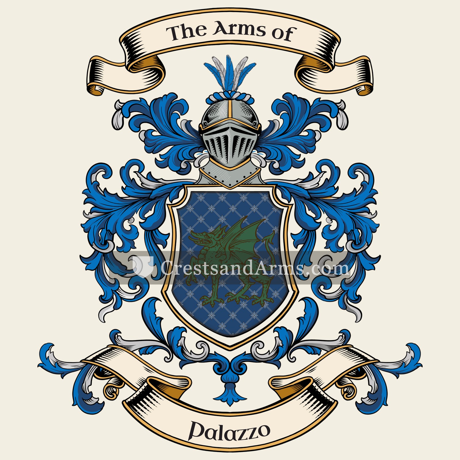 The Palazzo coat of arms, drawn from the recorded blazon