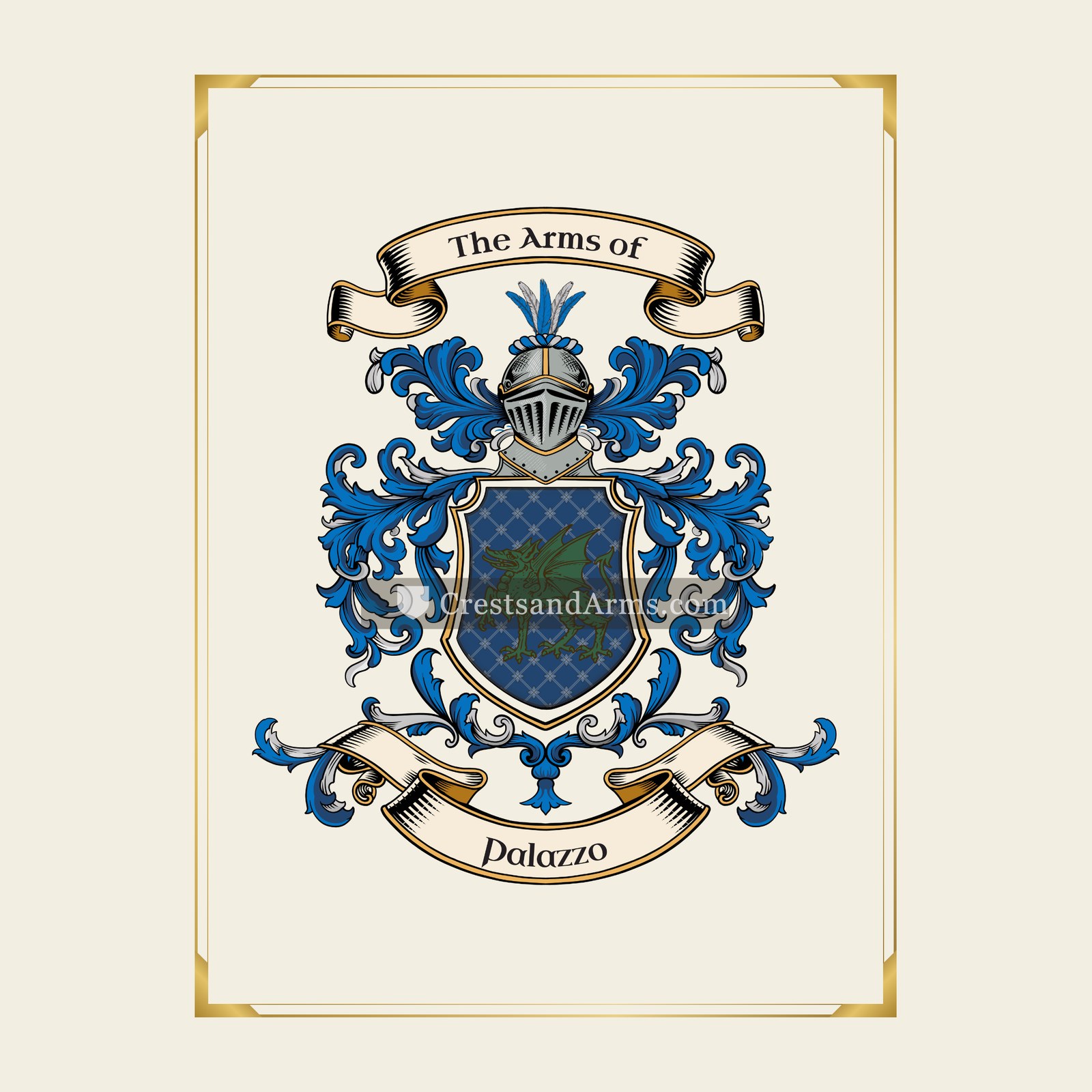 With gold border