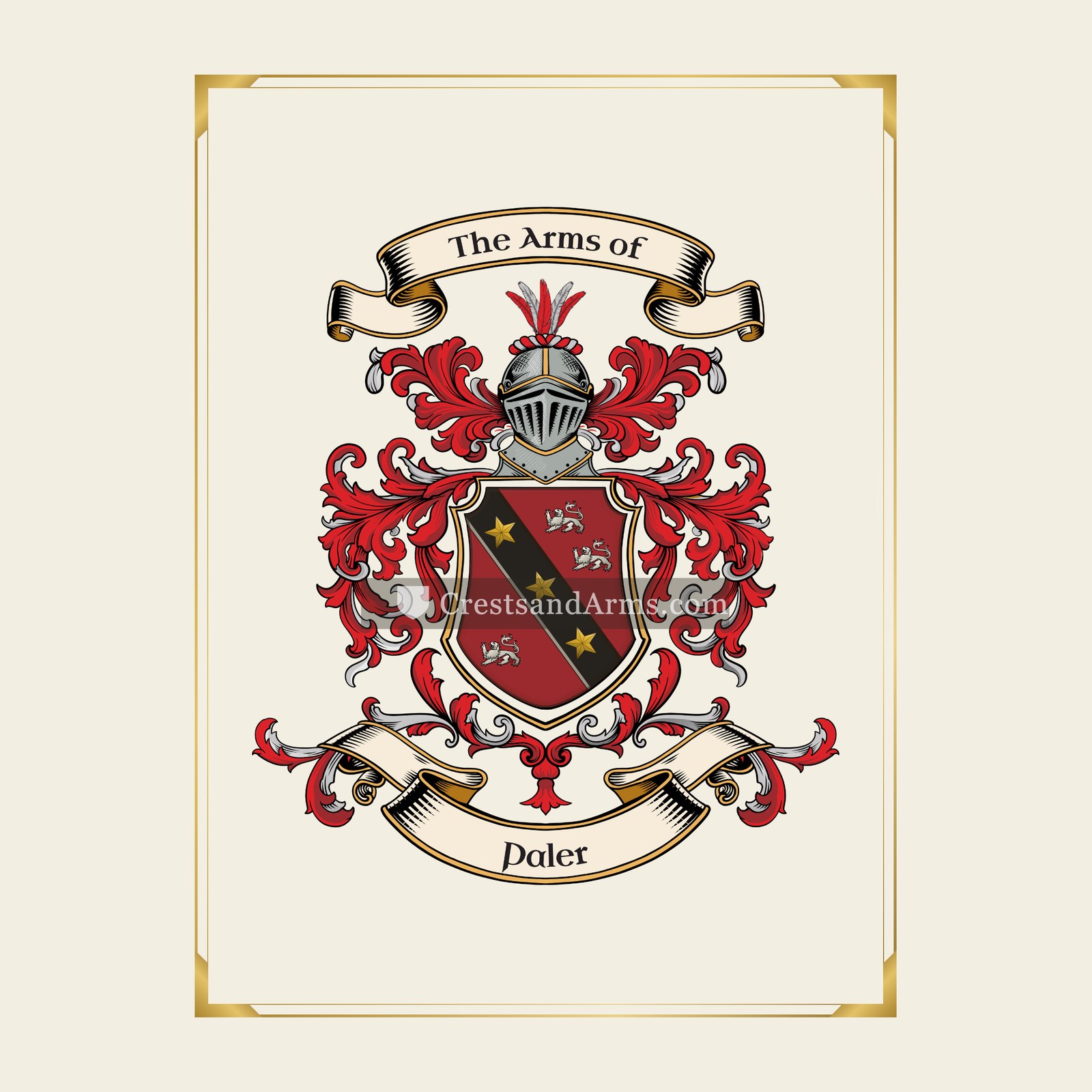 With gold border