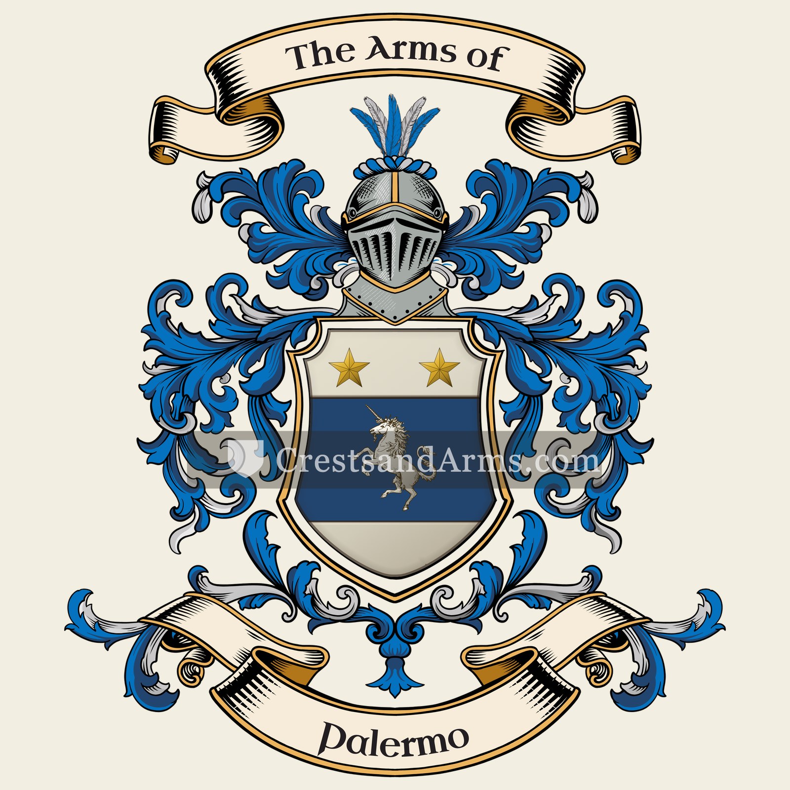 The Palermo coat of arms, drawn from the recorded blazon