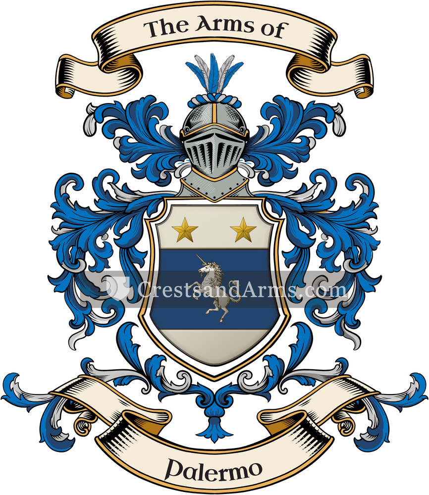 The Palermo coat of arms, drawn from the recorded blazon