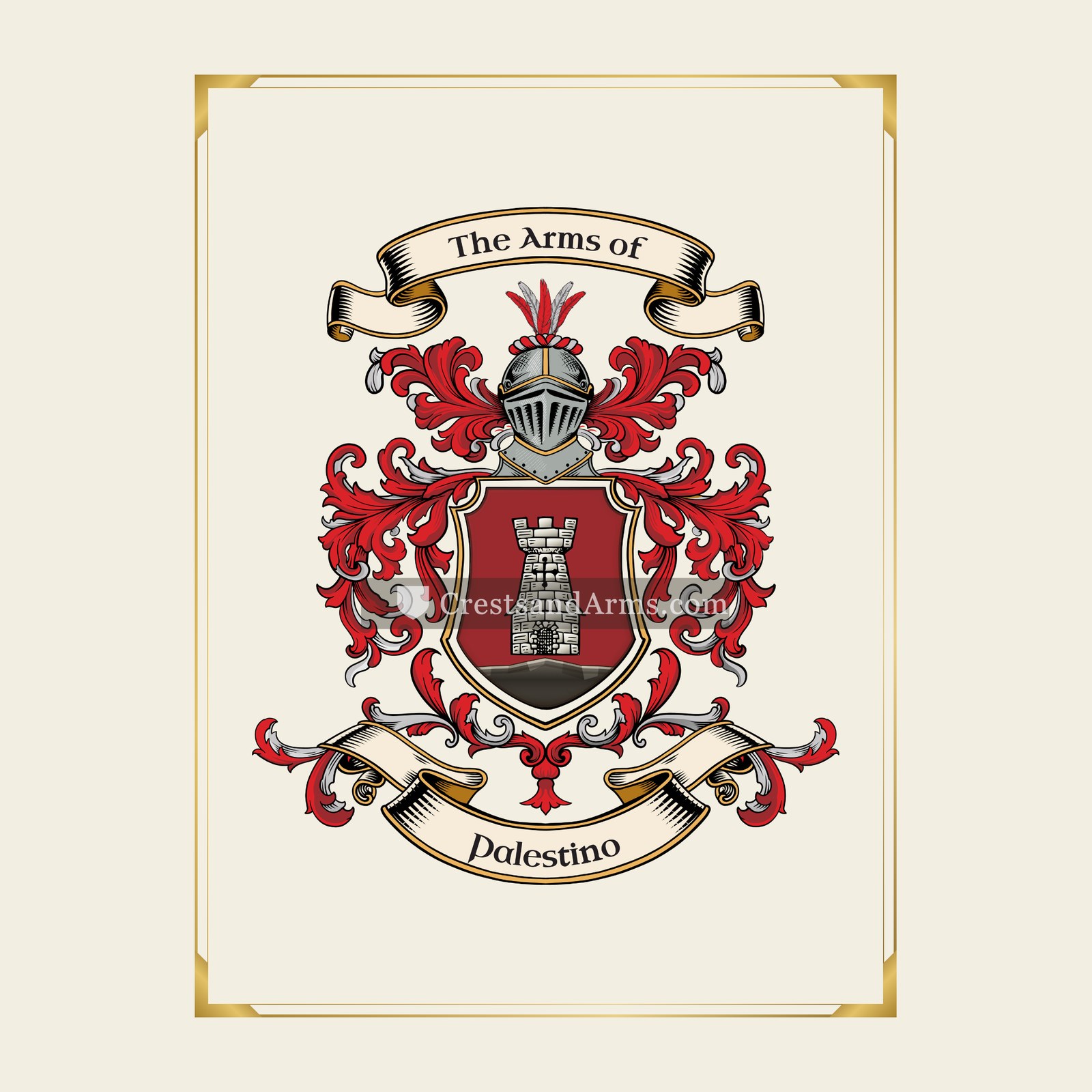 With gold border