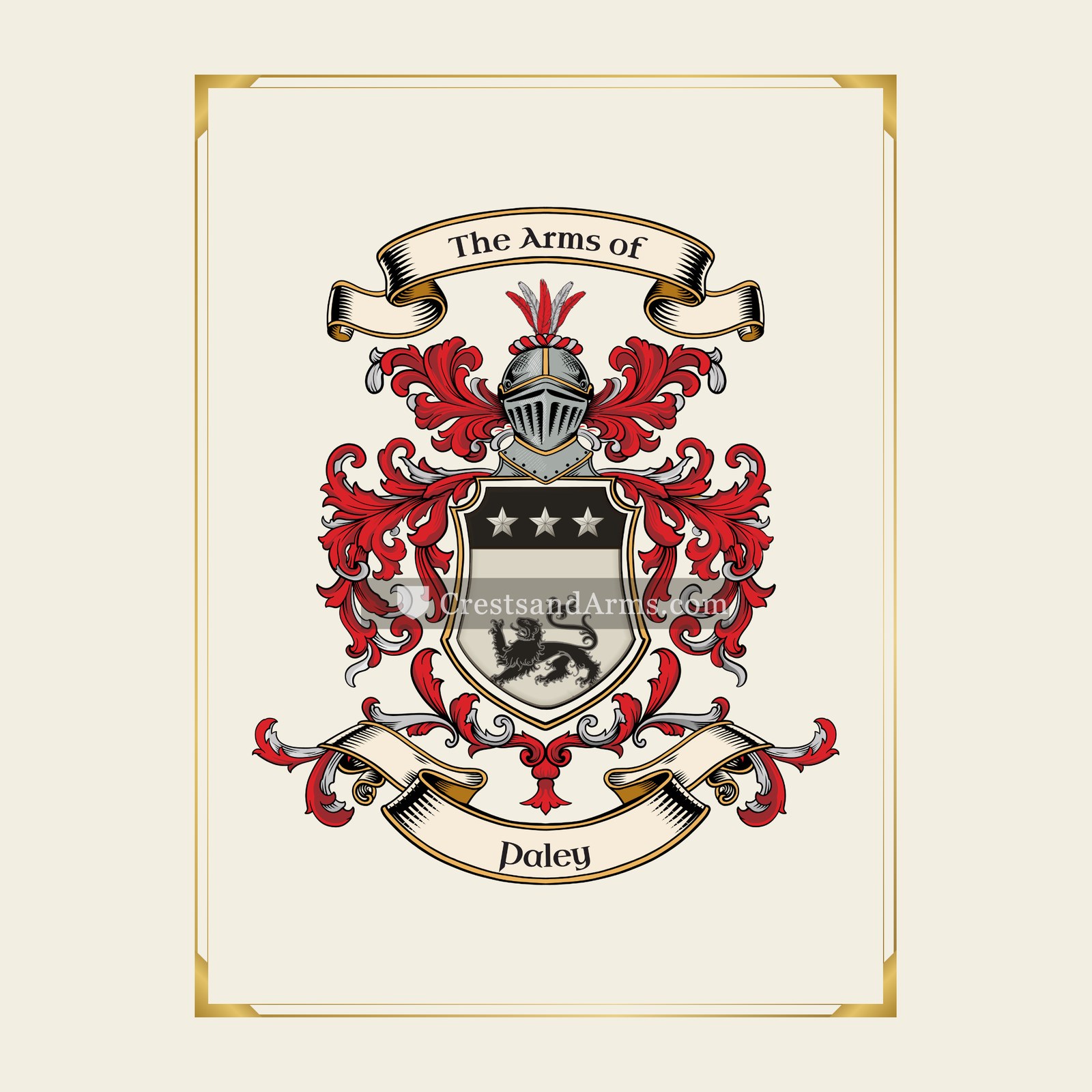 With gold border