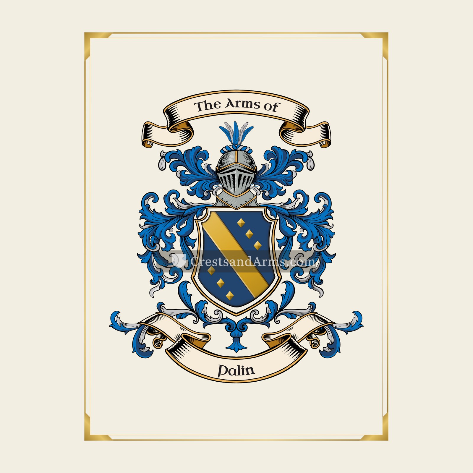 With gold border