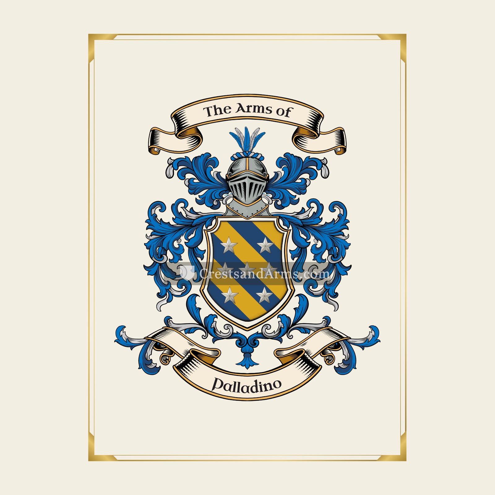 With gold border