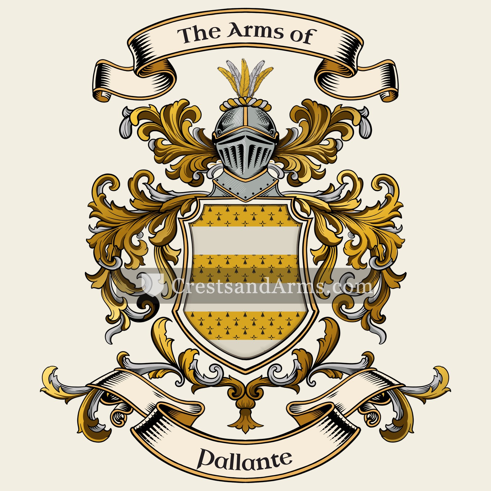 The Pallante coat of arms, drawn from the recorded blazon