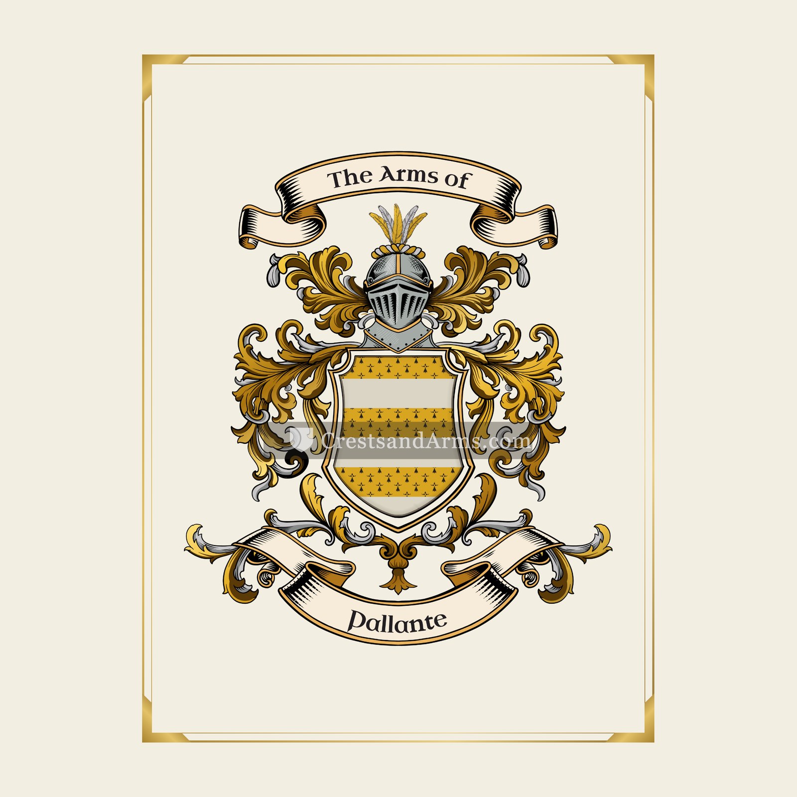 With gold border