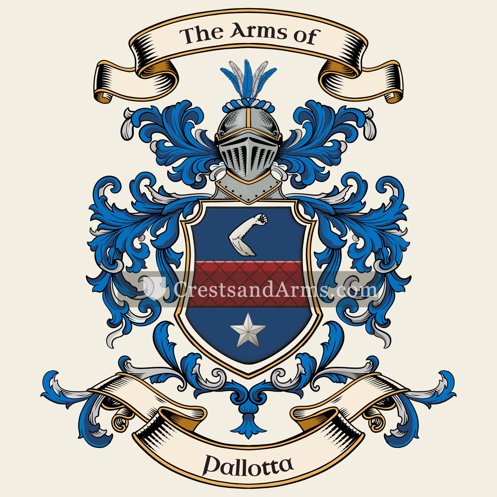 The Pallotta coat of arms, drawn from the recorded blazon