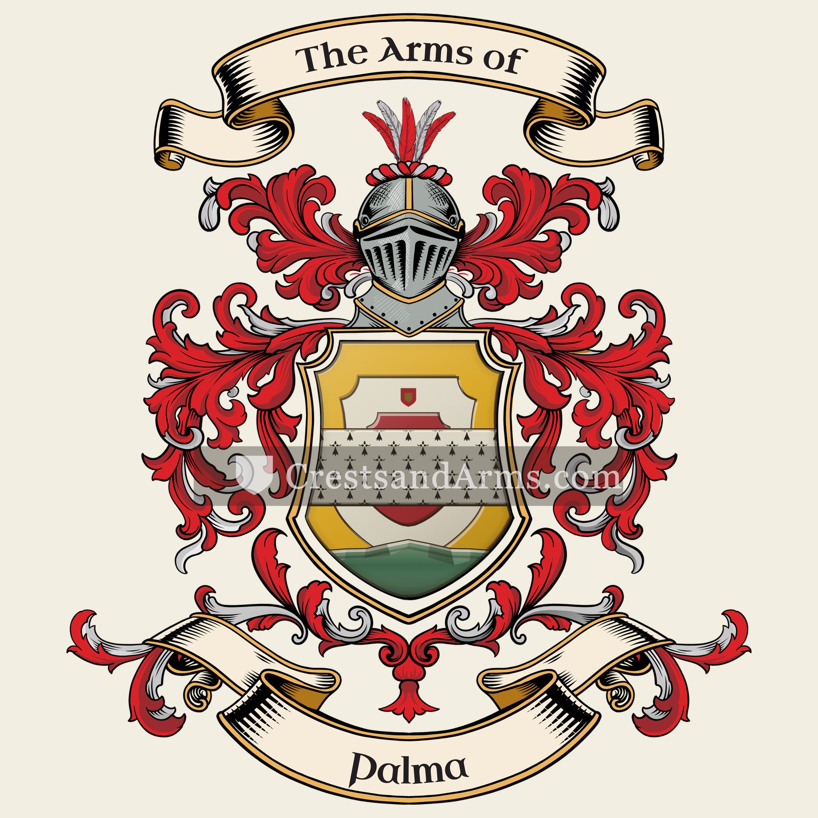 The Palma coat of arms, drawn from the recorded blazon