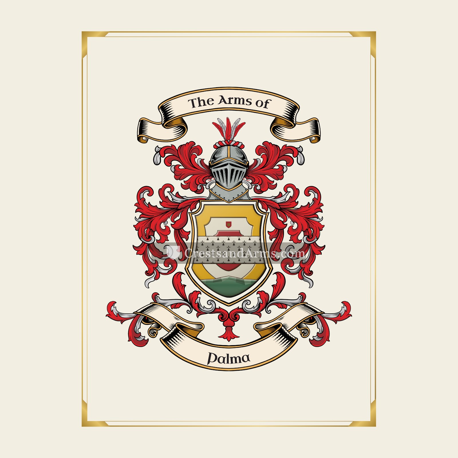 With gold border