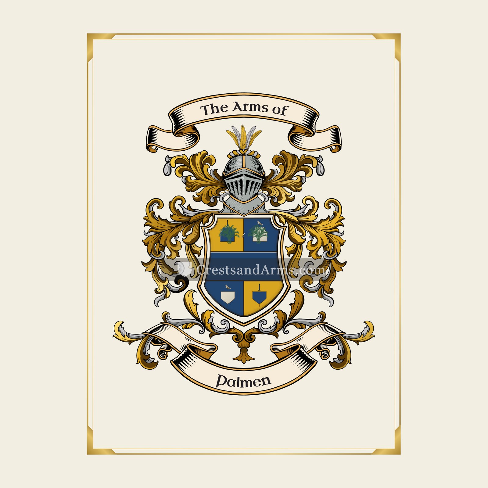 With gold border