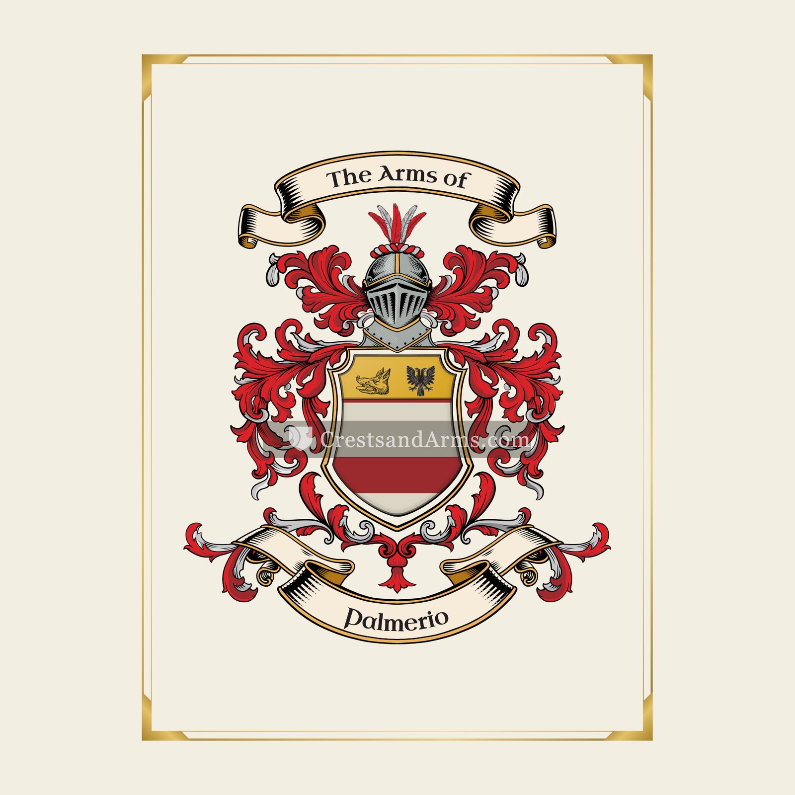 With gold border