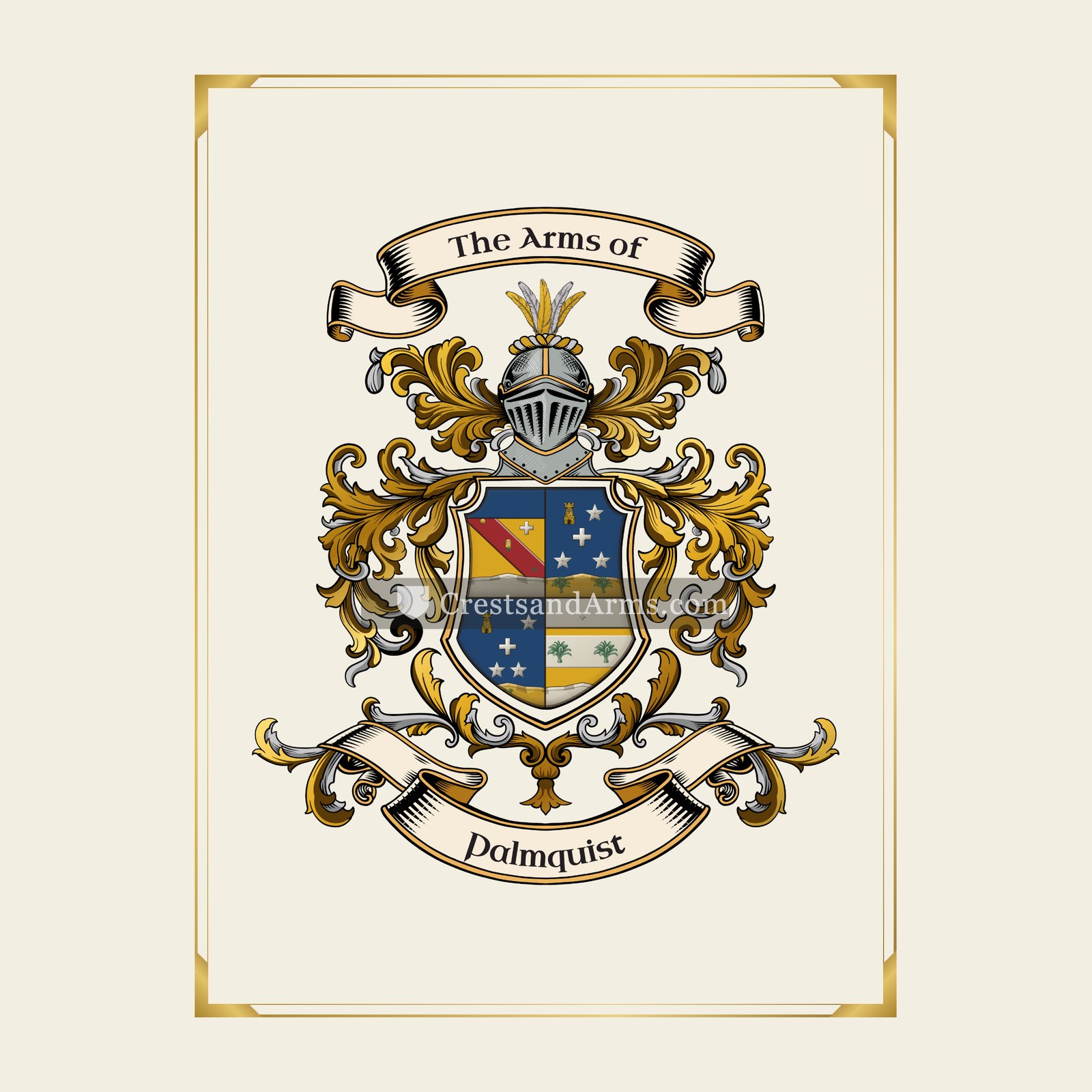 With gold border