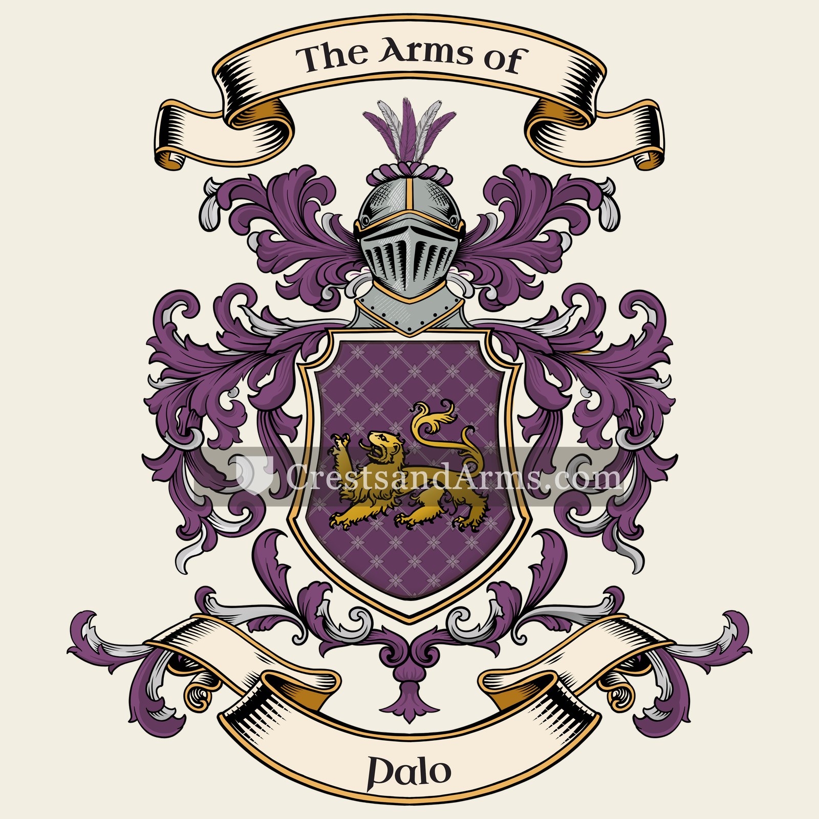 The Palo coat of arms, drawn from the recorded blazon