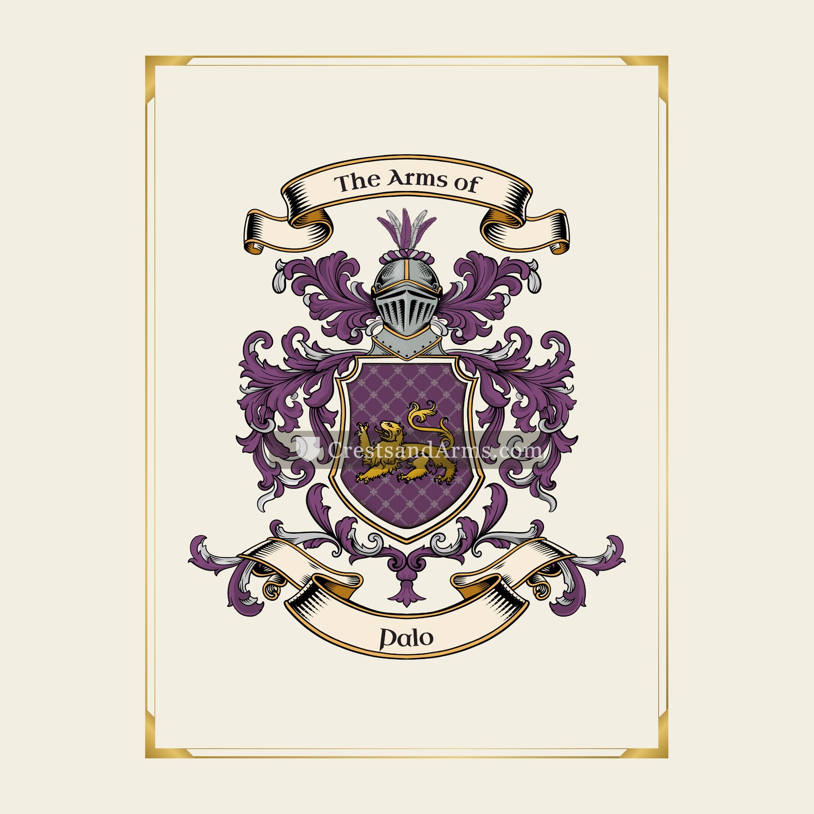 With gold border