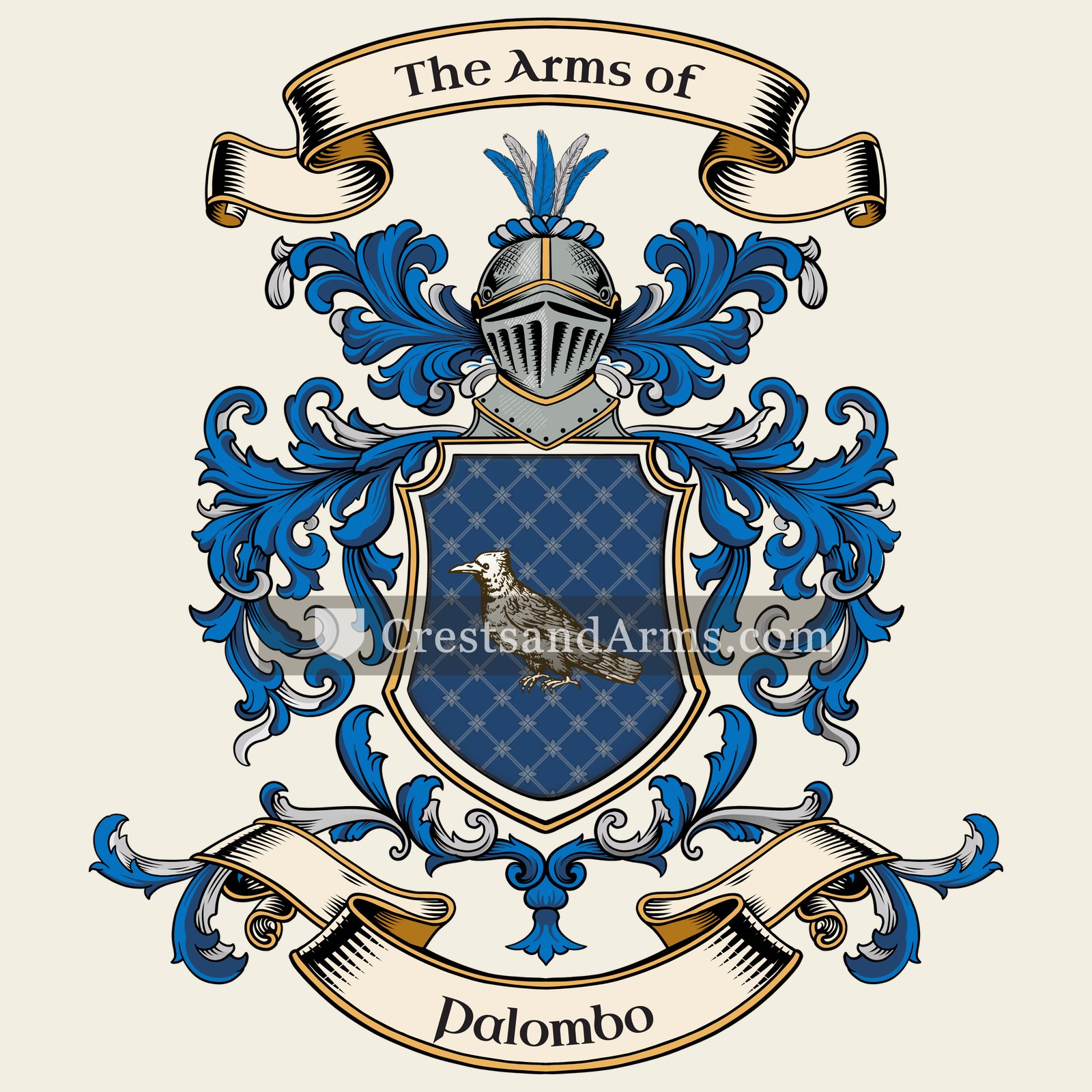 The Palombo coat of arms, drawn from the recorded blazon
