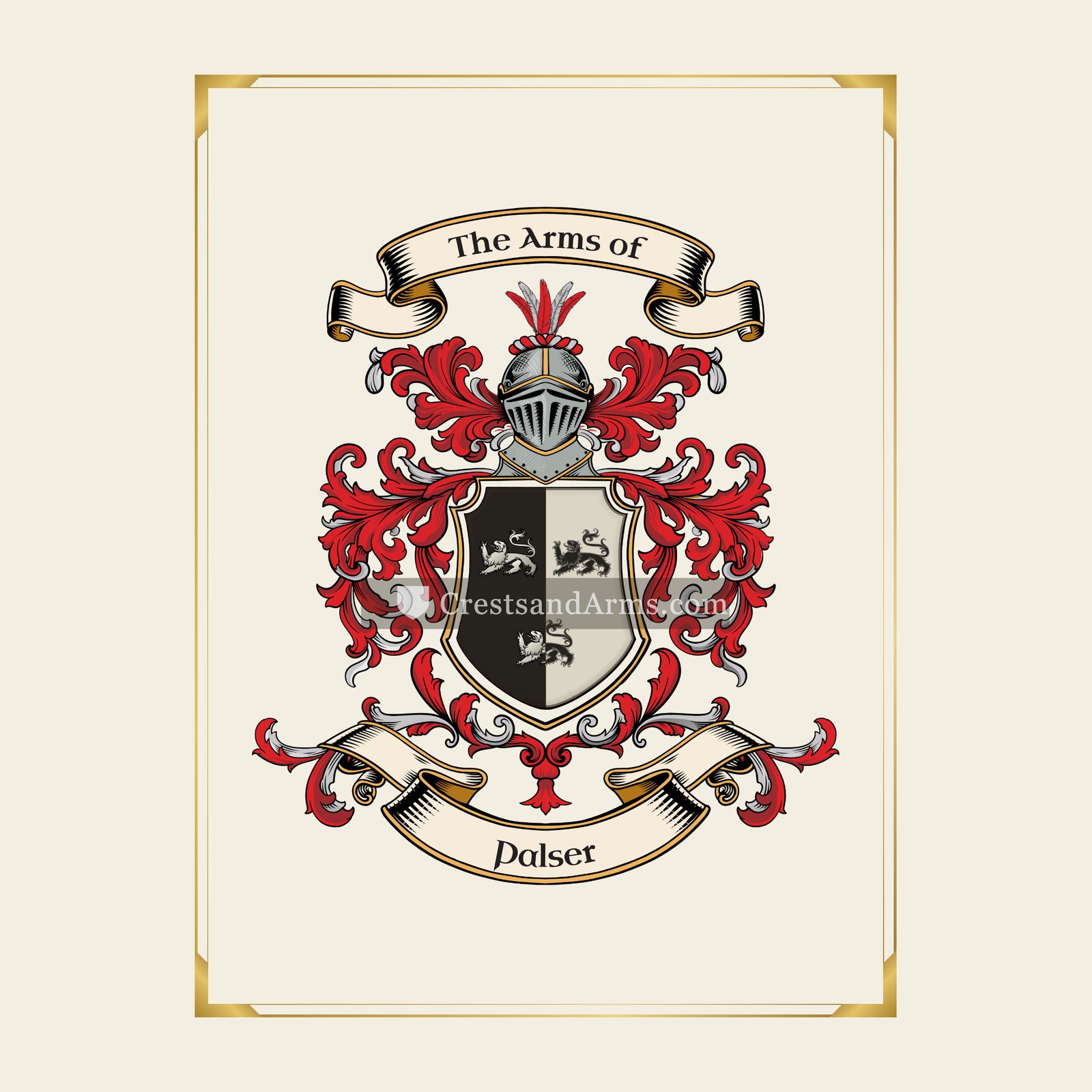 With gold border