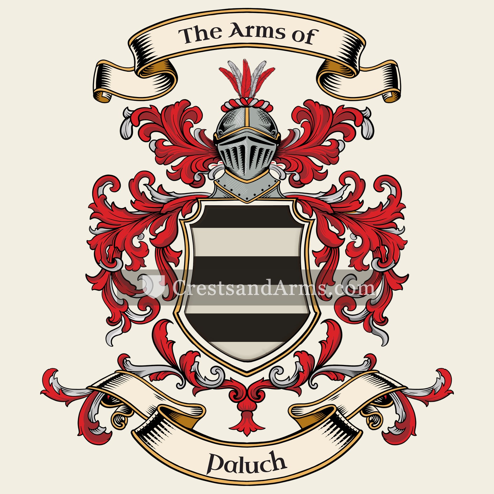 The Paluch coat of arms, drawn from the recorded blazon