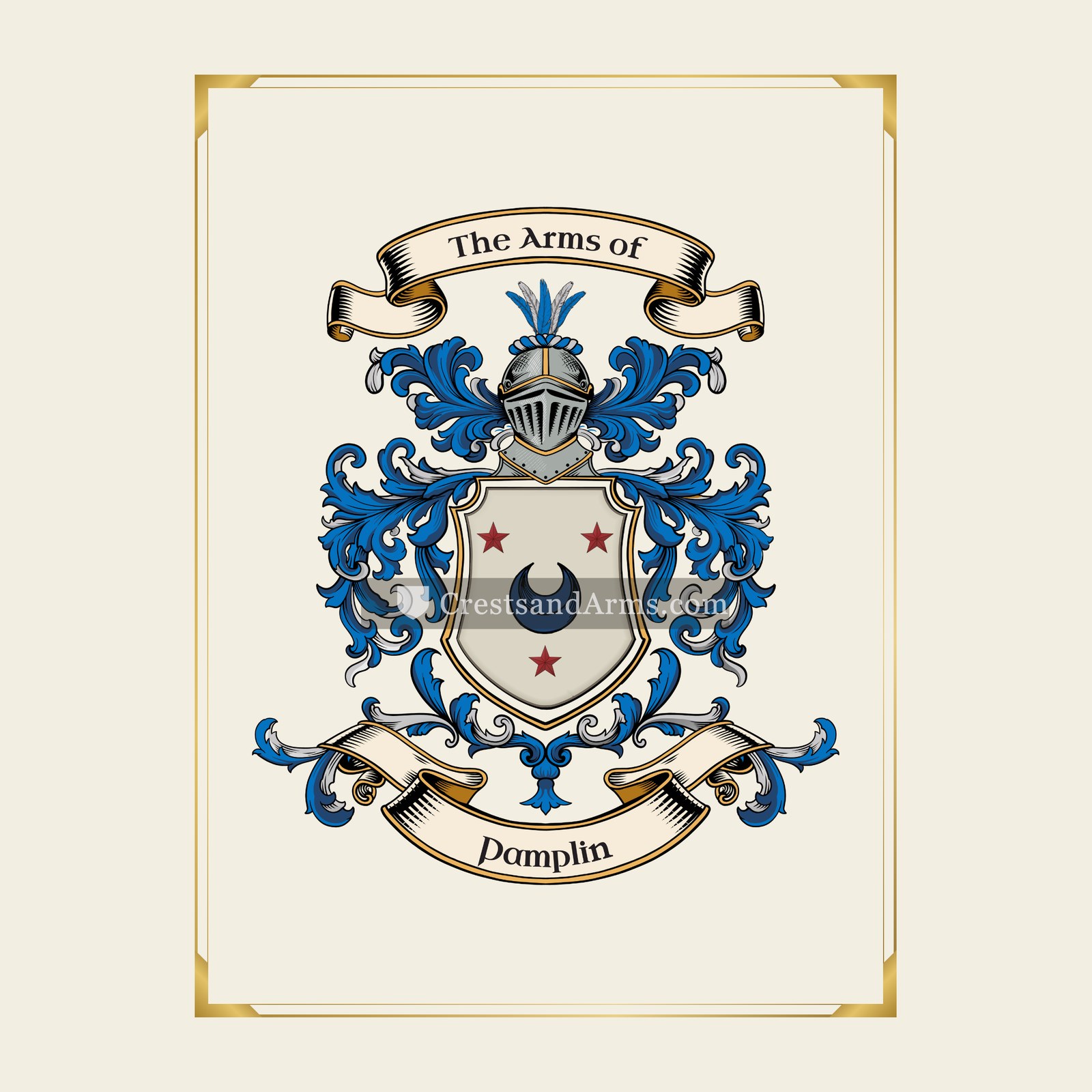 With gold border