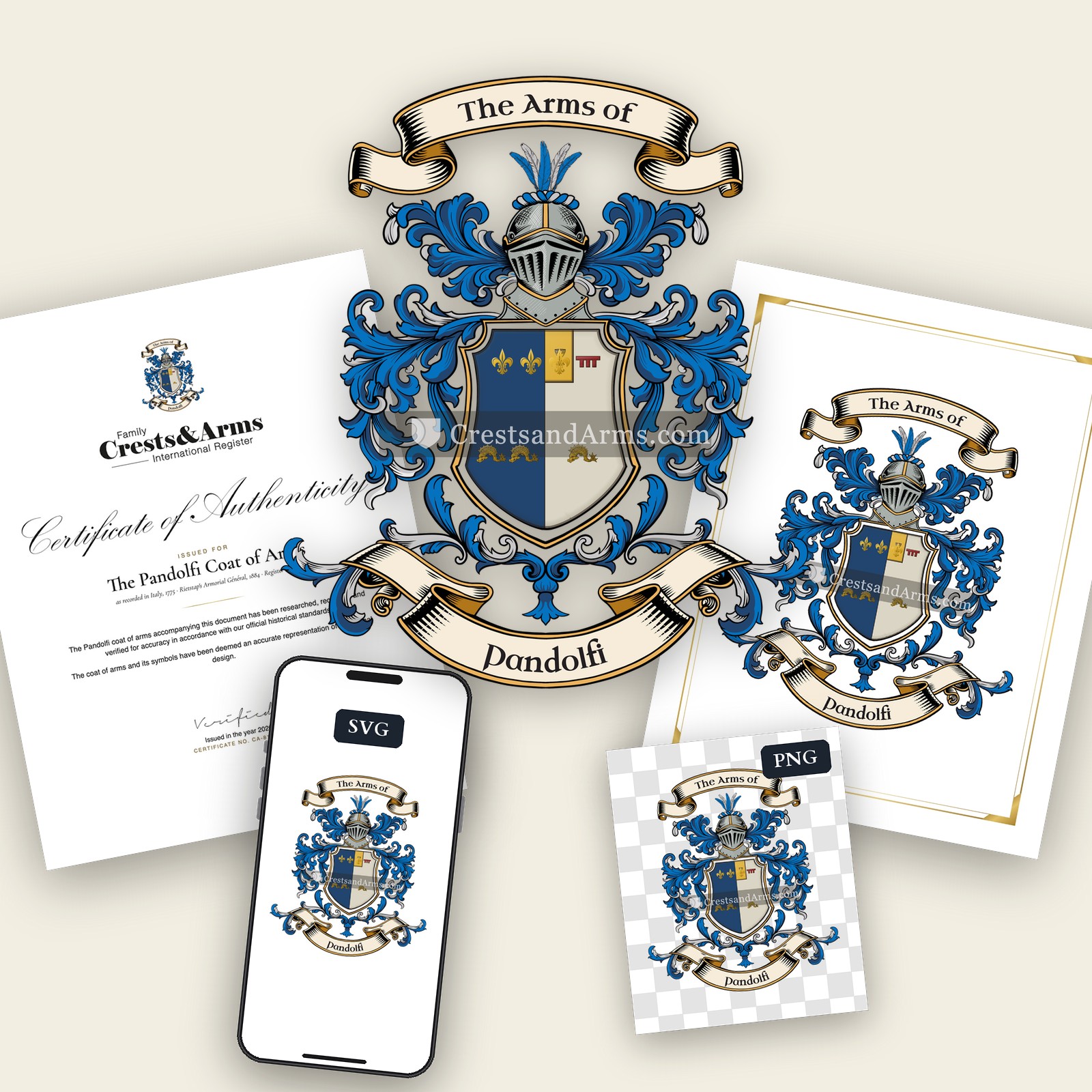 The Pandolfi arms on the coat of arms — digital pack