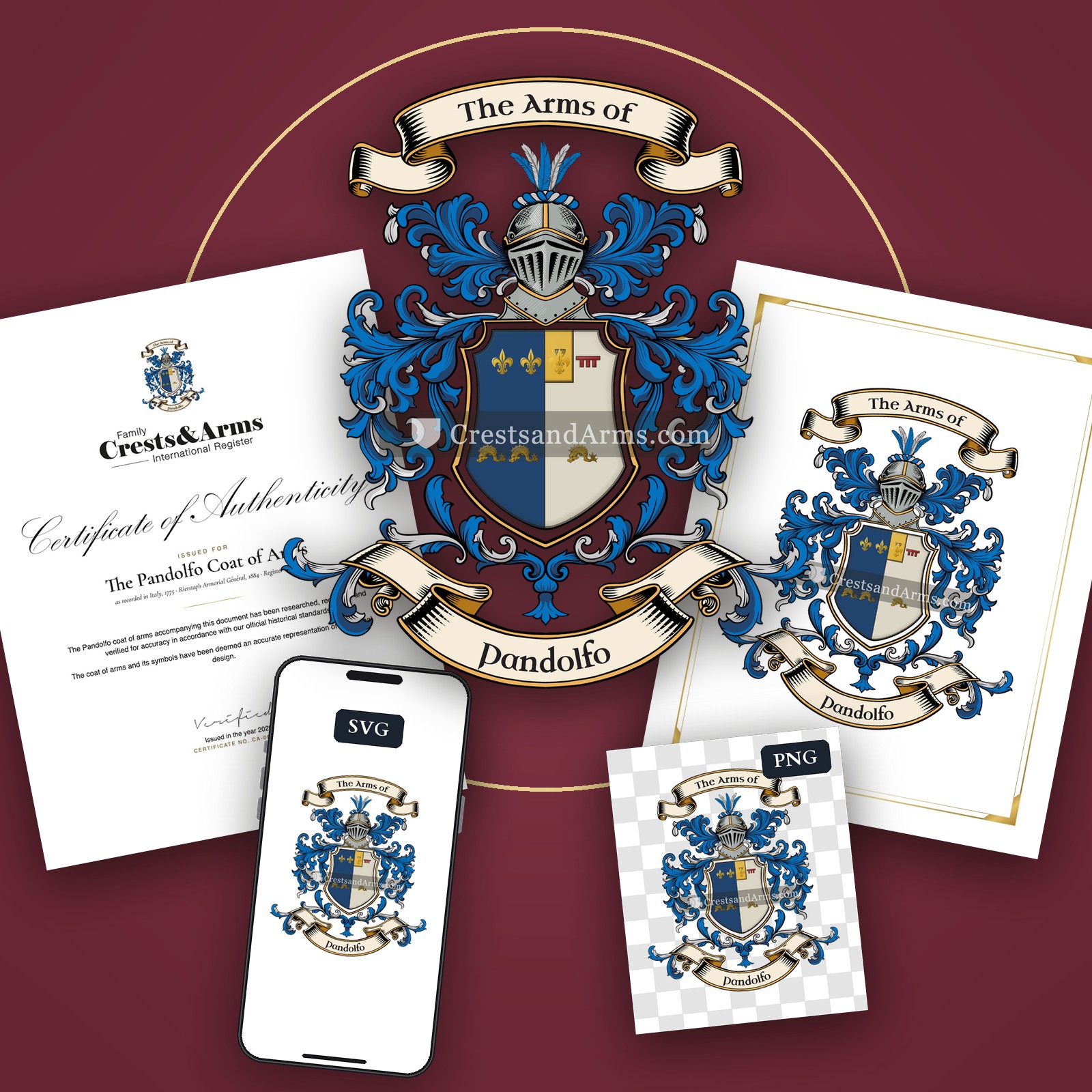 The Pandolfo arms on the coat of arms — digital pack