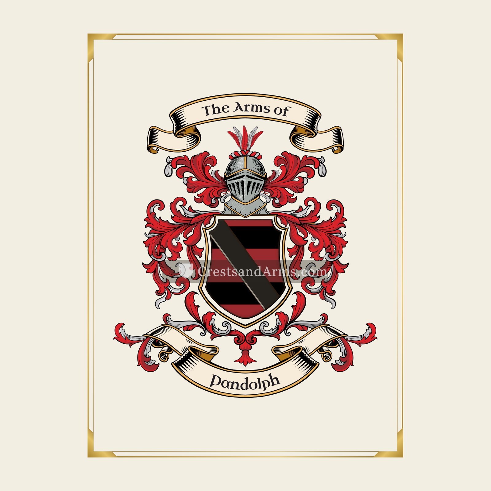 With gold border