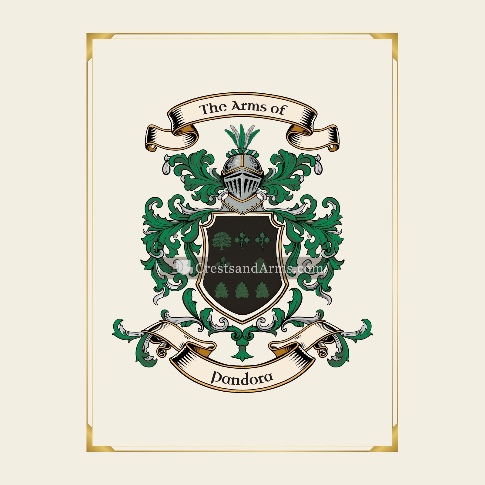 With gold border