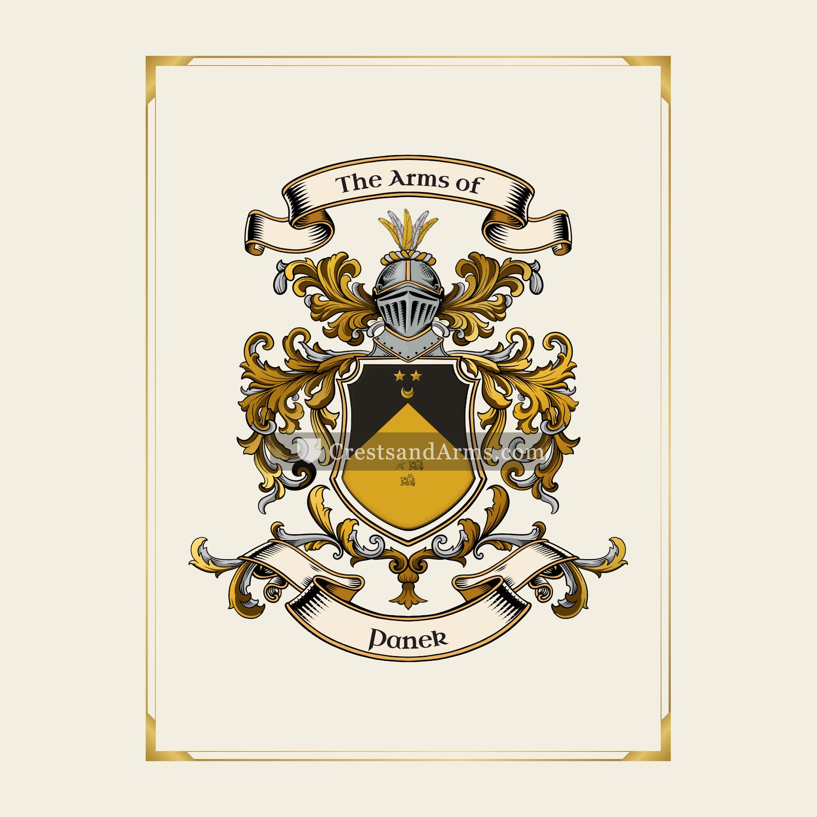 With gold border