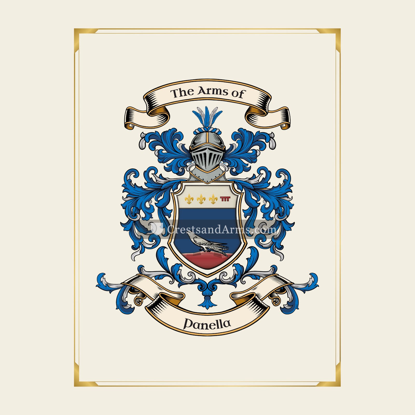 With gold border