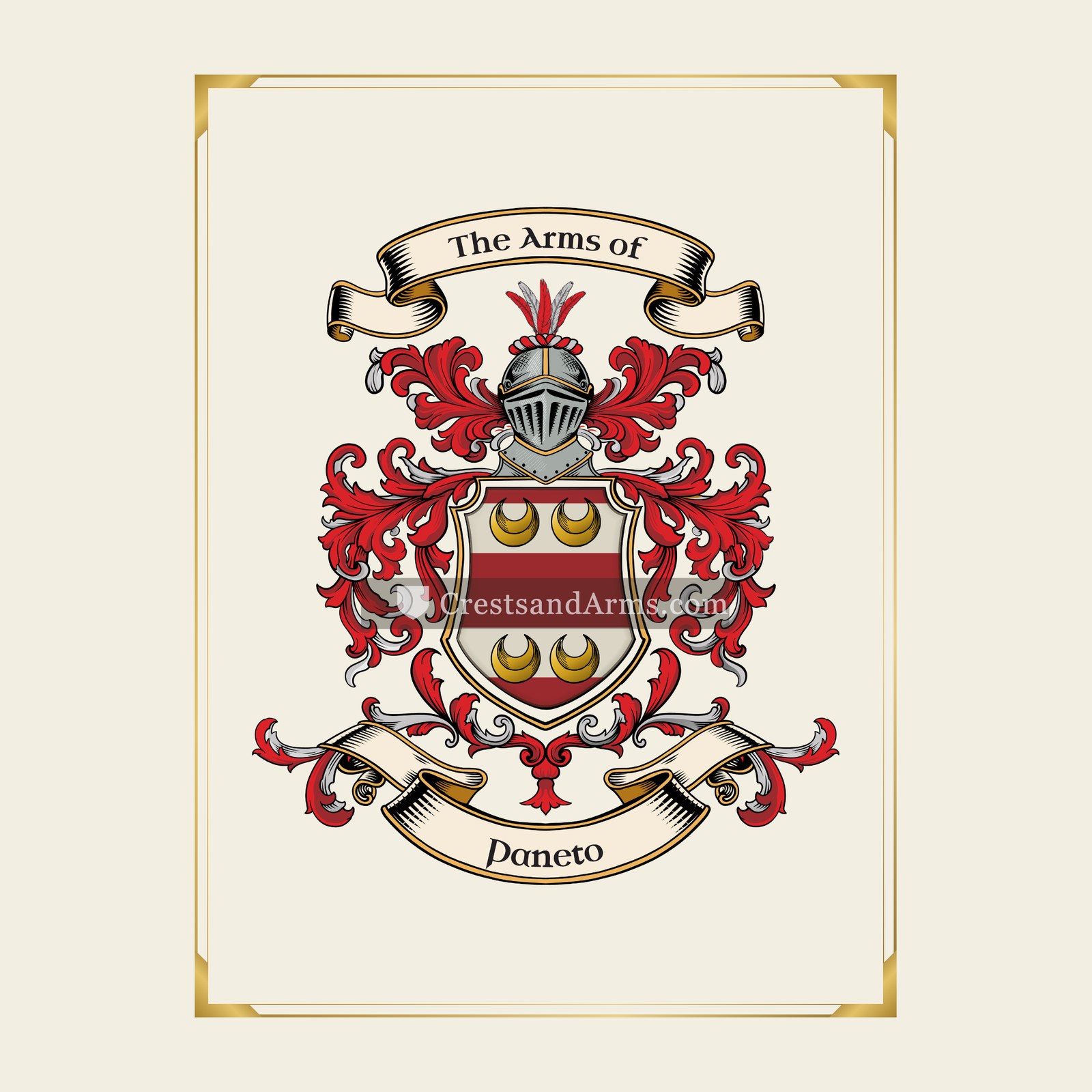 With gold border