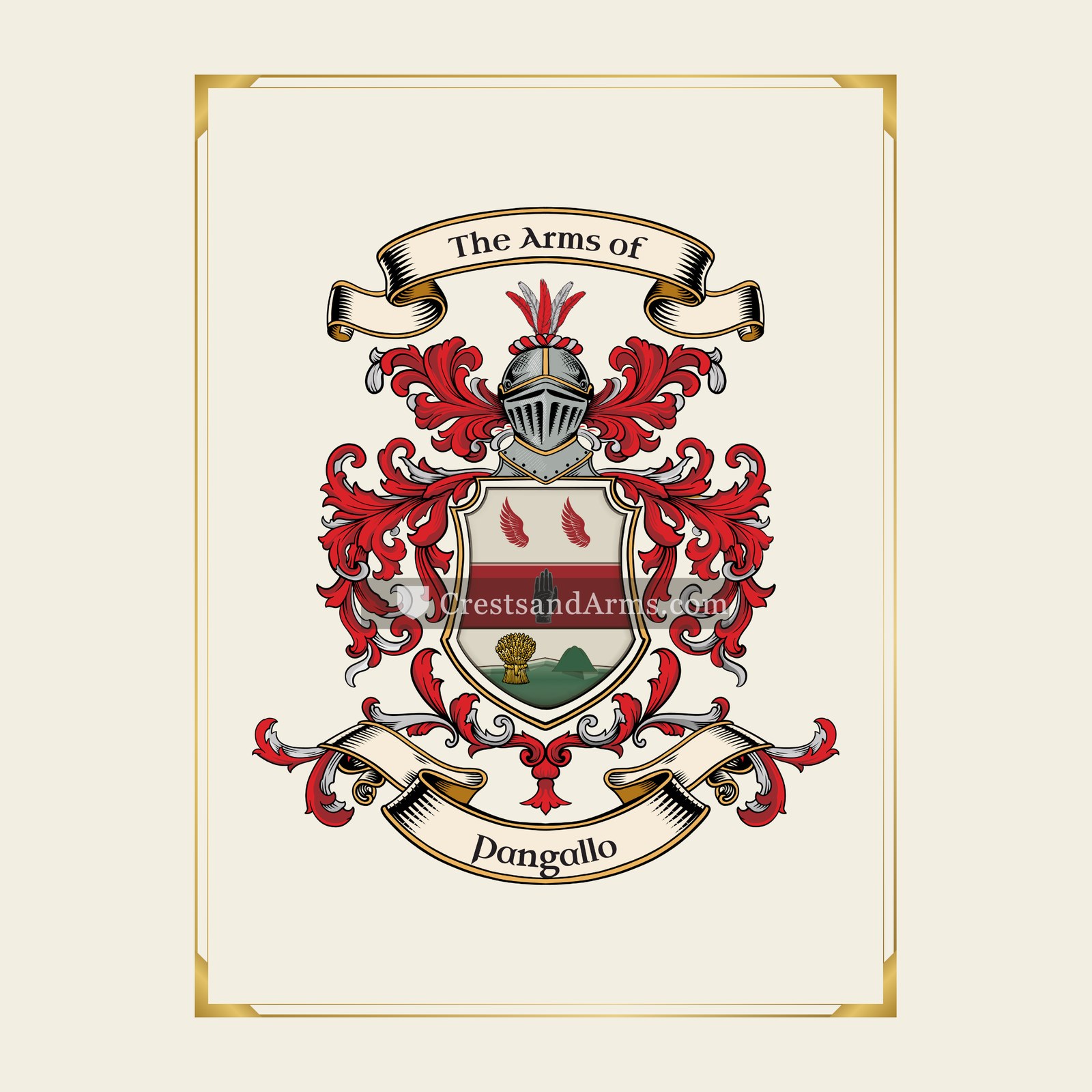 With gold border
