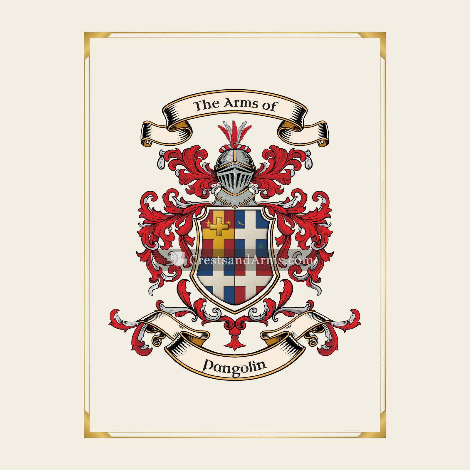 With gold border