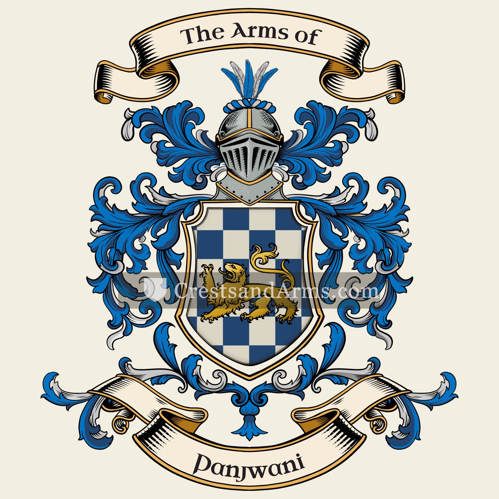 The Panjwani coat of arms, drawn from the recorded blazon