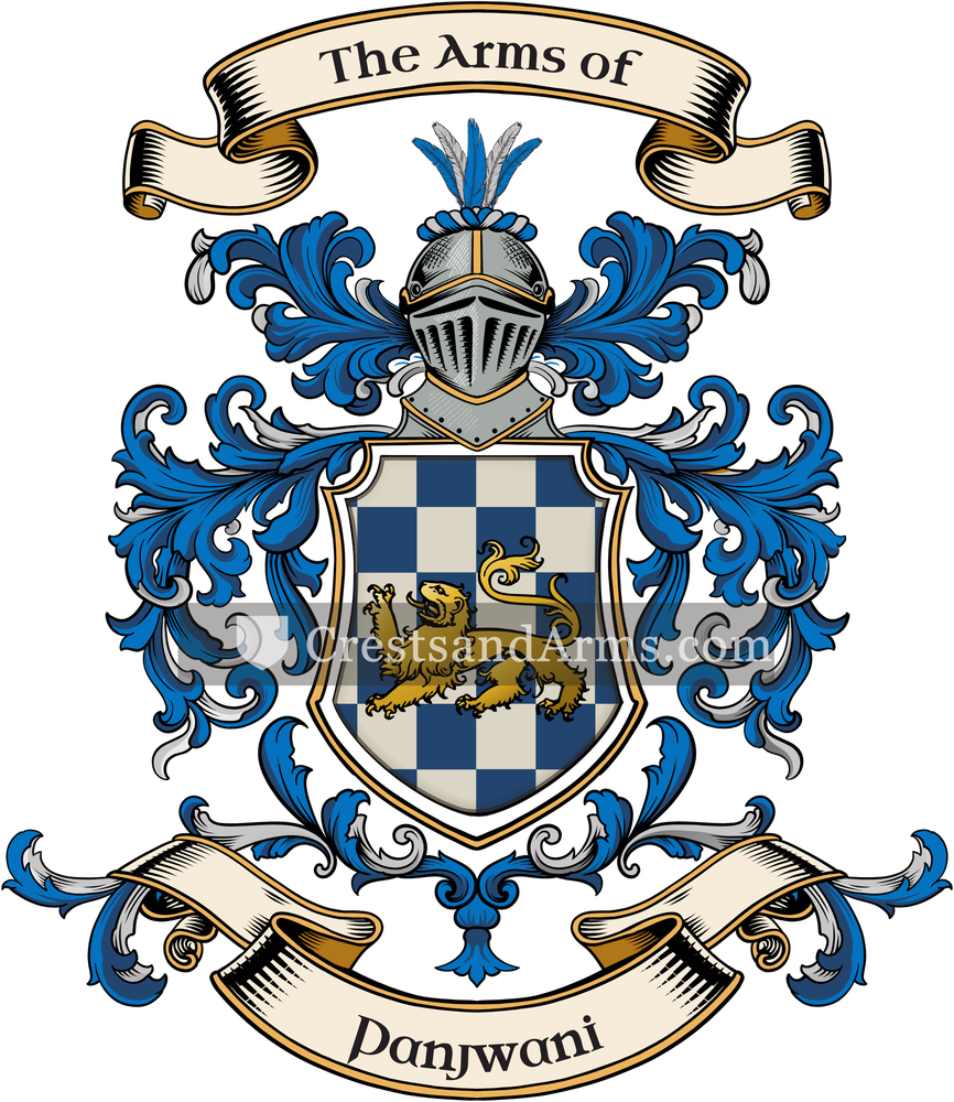 The Panjwani coat of arms, drawn from the recorded blazon
