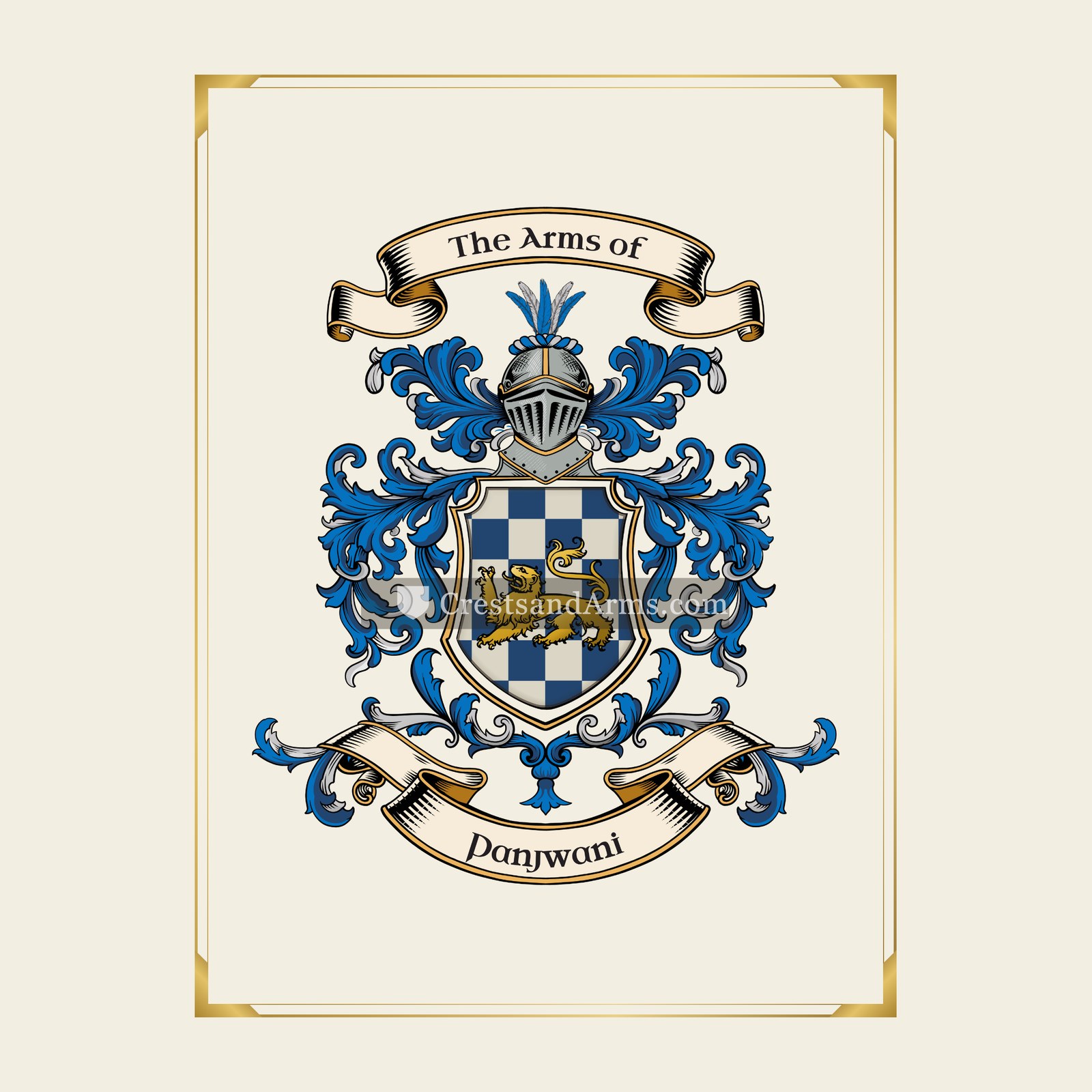 With gold border