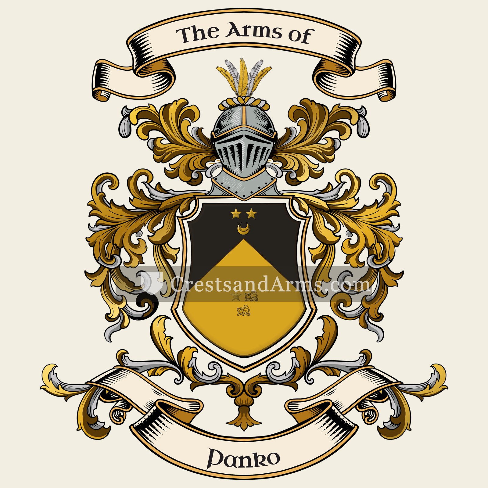 The Panko coat of arms, drawn from the recorded blazon