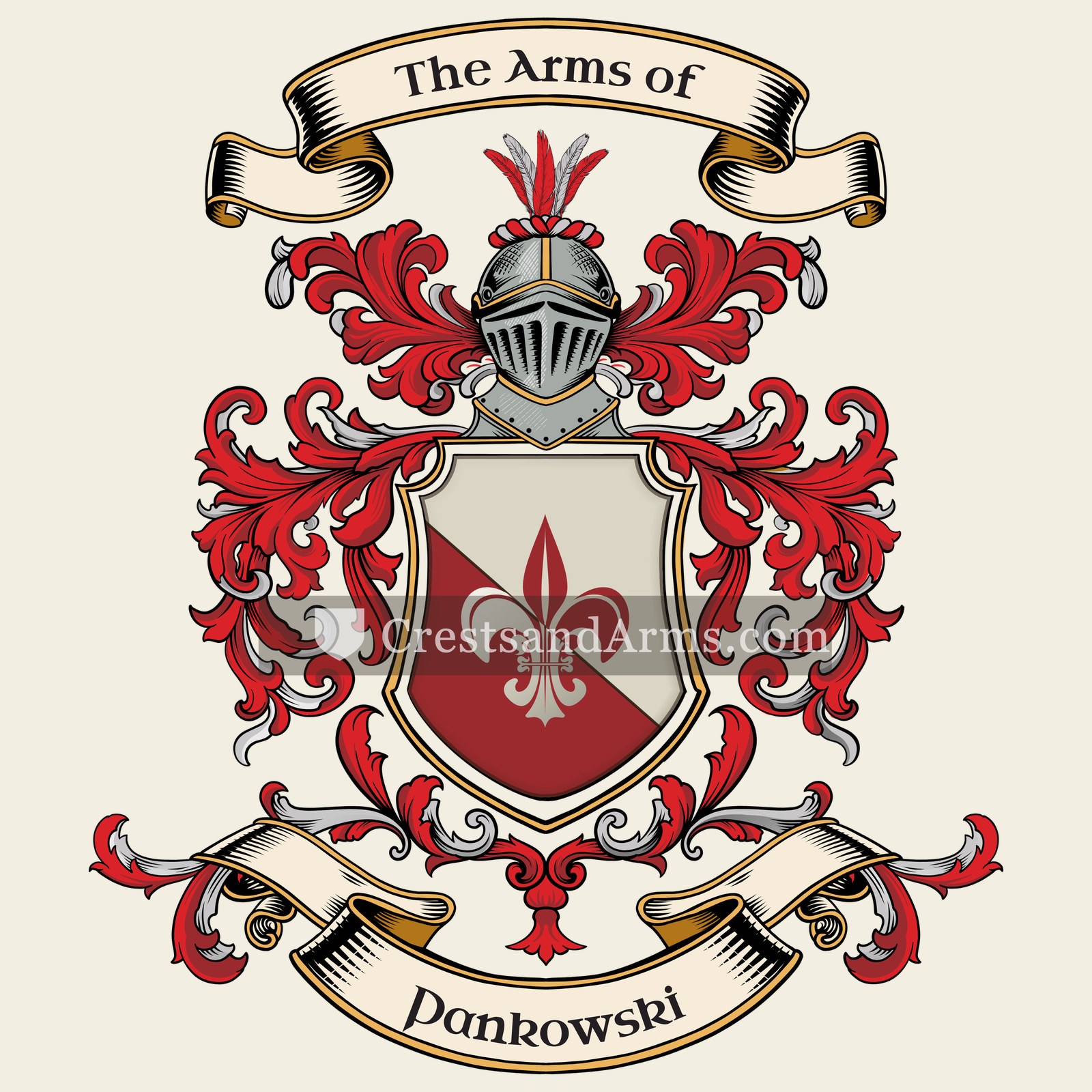 The Pankowski coat of arms, drawn from the recorded blazon