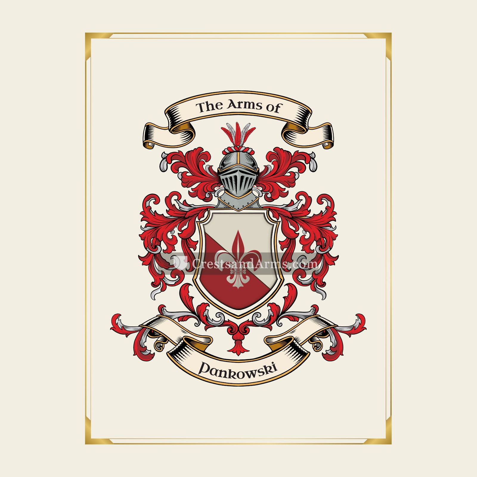 With gold border