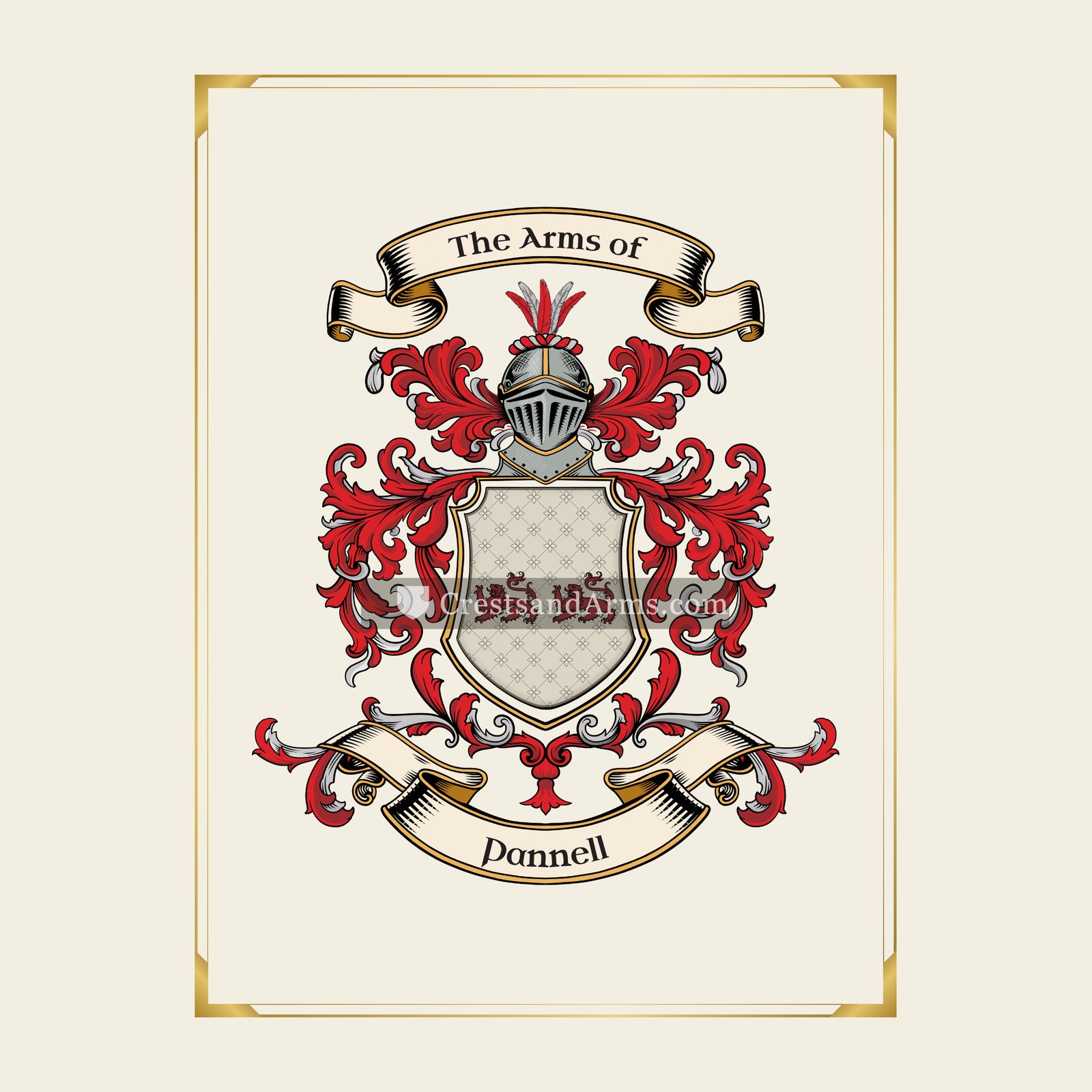 With gold border