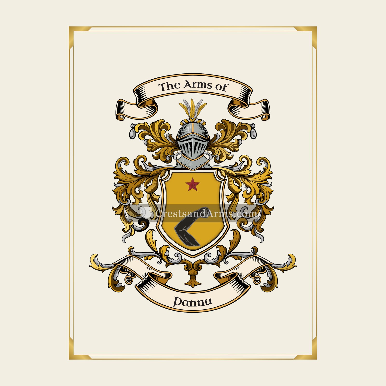 With gold border